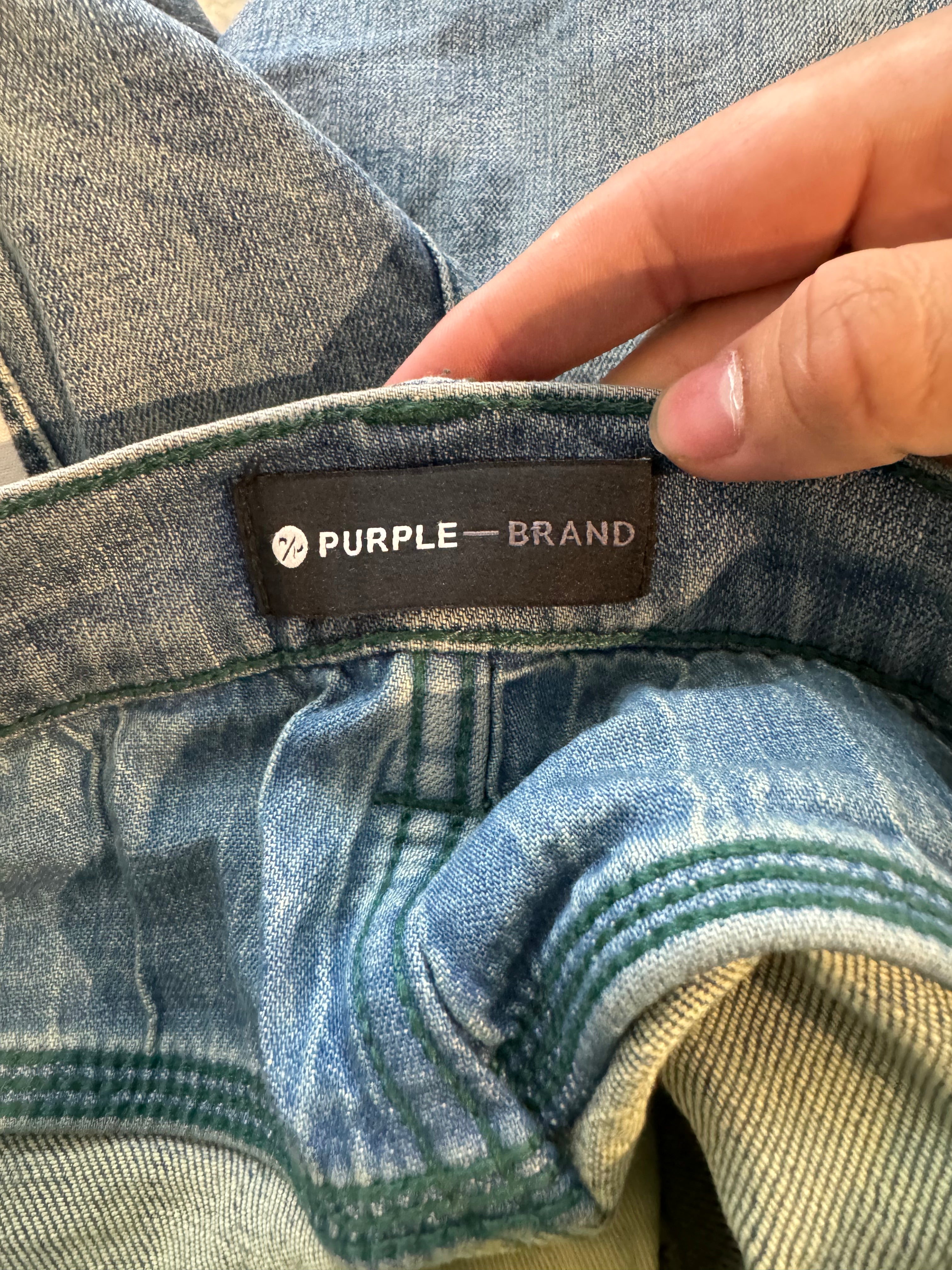 Purple Jeans Light Wash Used 32