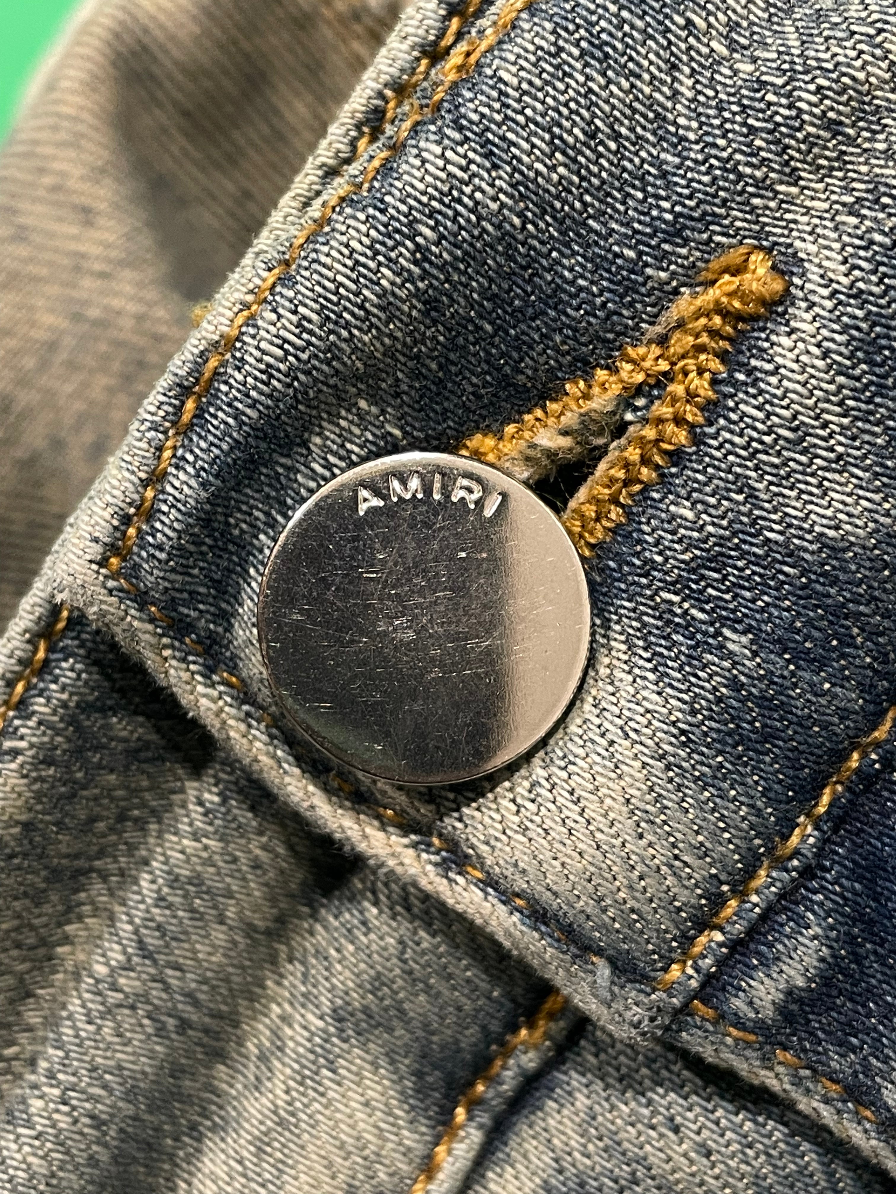 Amiri Thrasher Vintage Wash Plain Blue Jeans