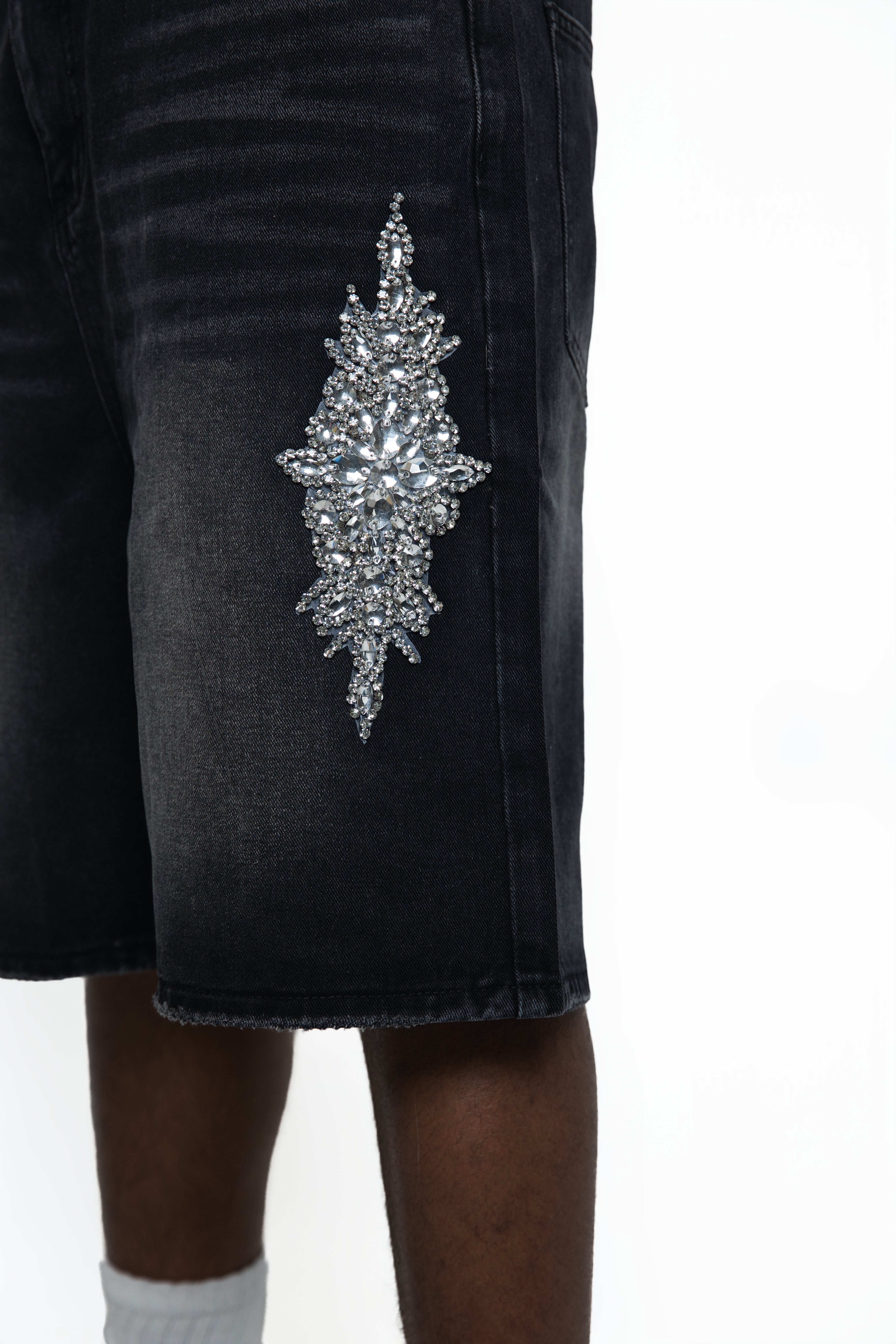 Fraternal Desires 'Dagger' Black Jeans Shorts