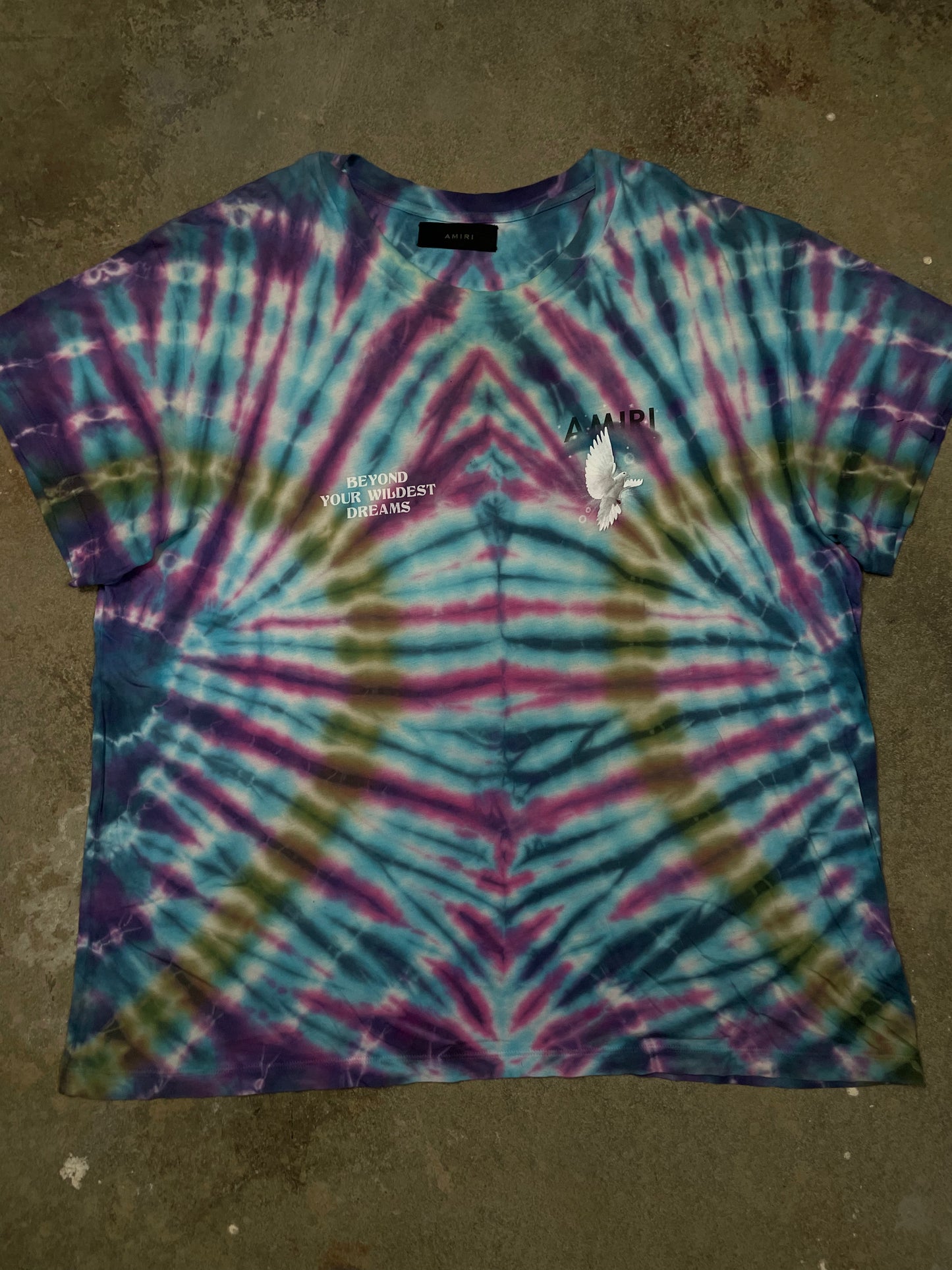 Amiri Tie Dye Dove Tee XL Used