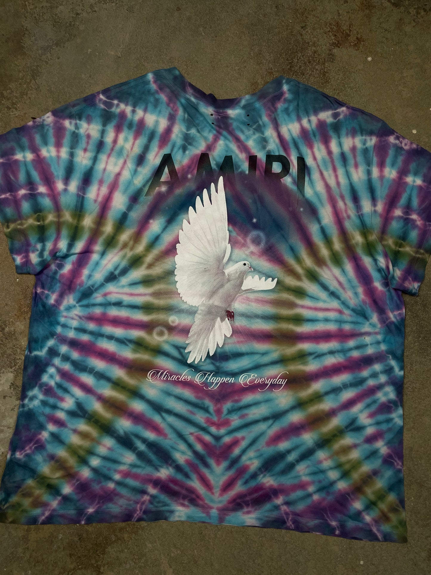 Amiri Tie Dye Dove Tee XL Used