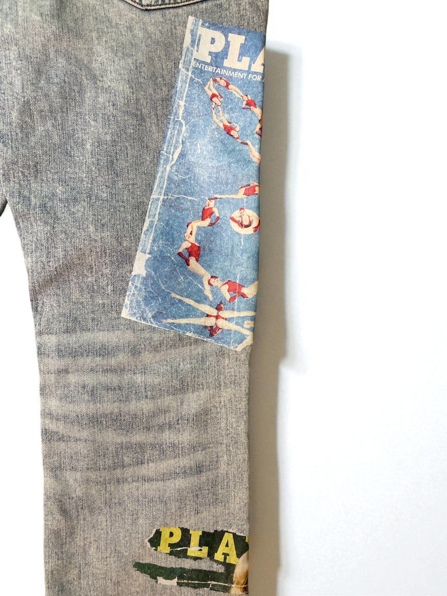 Amiri Playboy Magazine Light Wash Blue Jeans