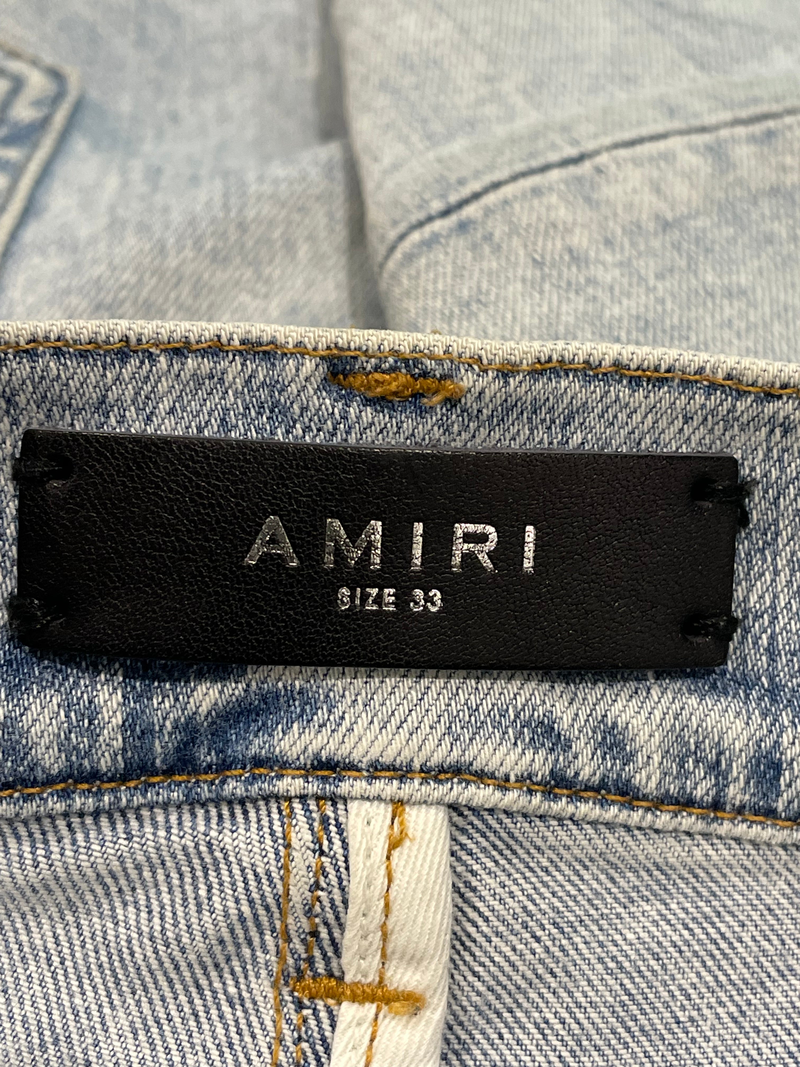 Amiri Playboy Magazine Light Wash Blue Jeans