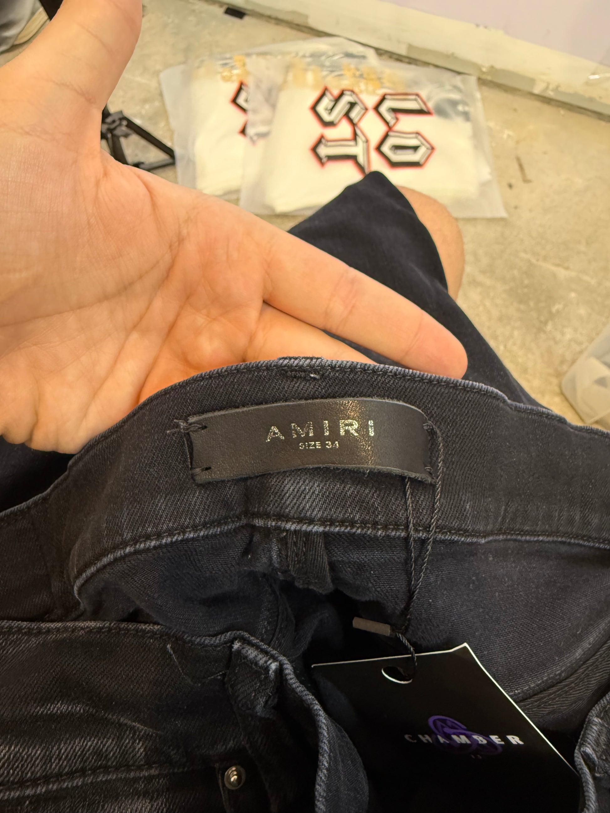 Amiri MX1 Black White Red Patch Used 34