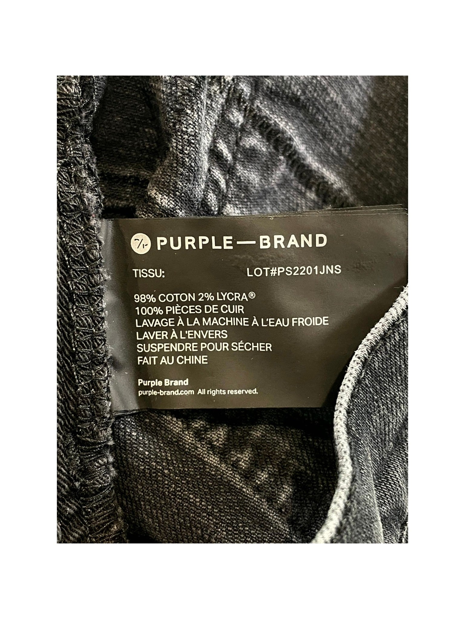 Purple Brand "Paisley Patchwork" Black Wash Jeans