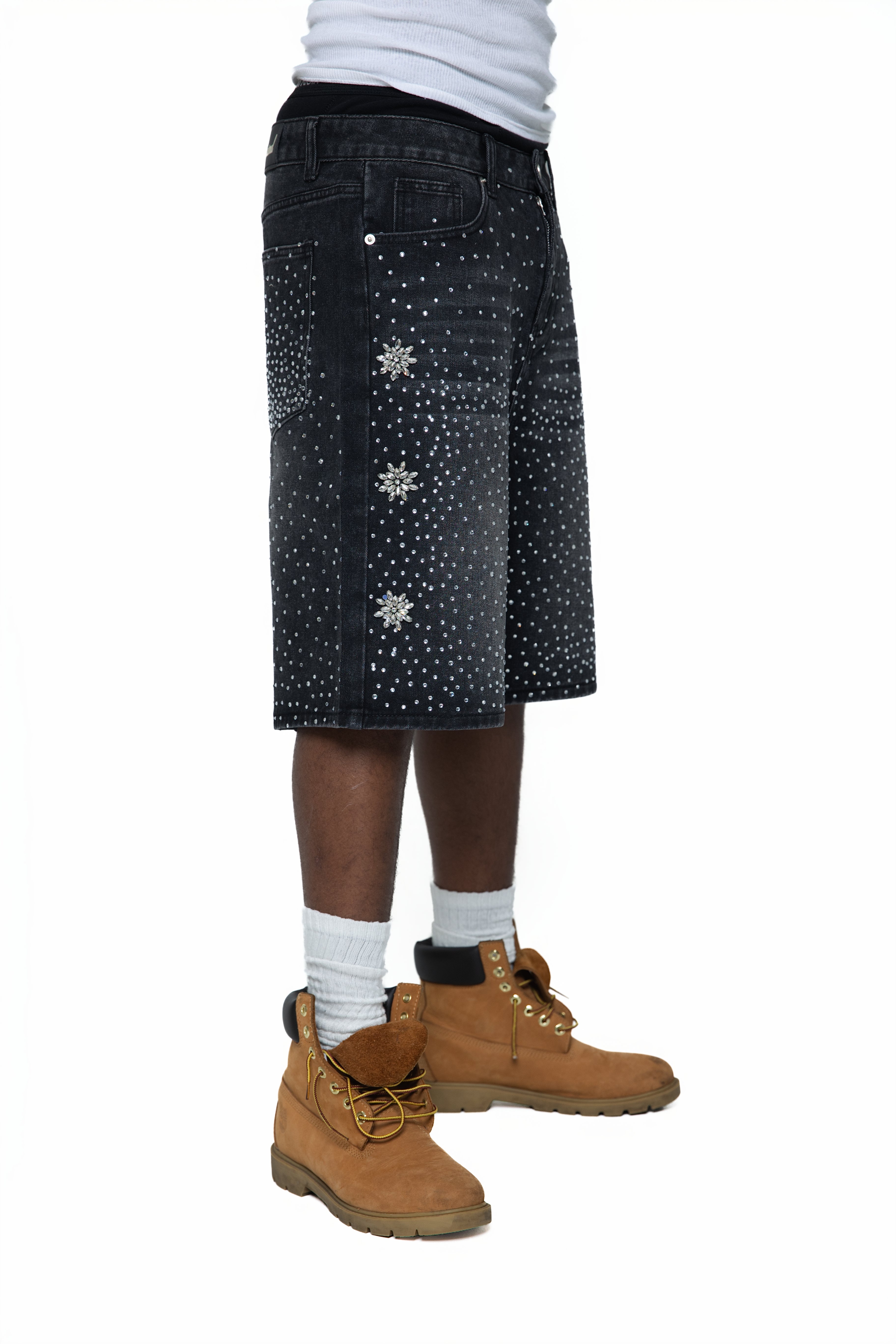 Fraternal Desires 'Astro' Black Jeans Shorts