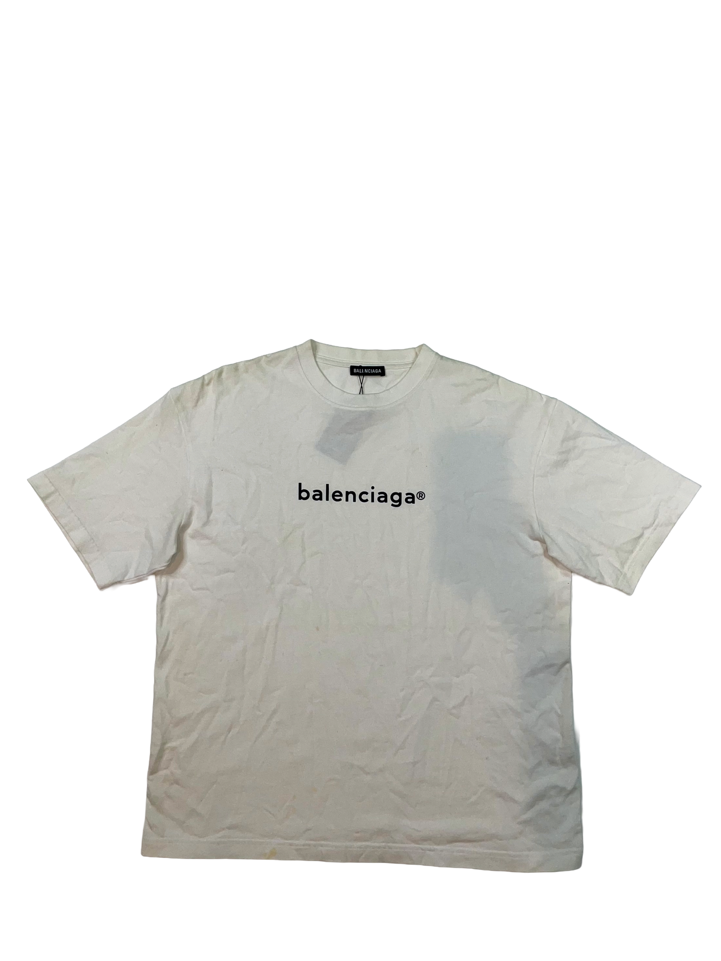 Balenciaga Trademark Logo White Tee
