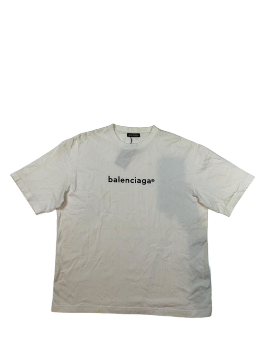 Balenciaga Trademark Logo White Tee