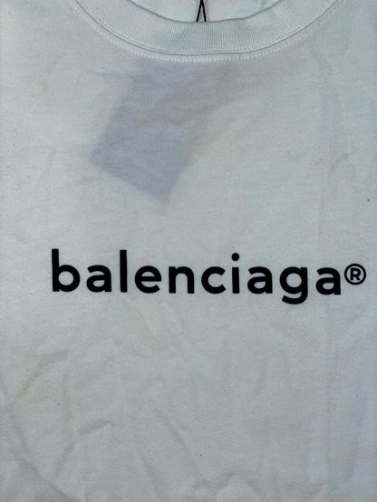 Balenciaga Trademark Logo White Tee