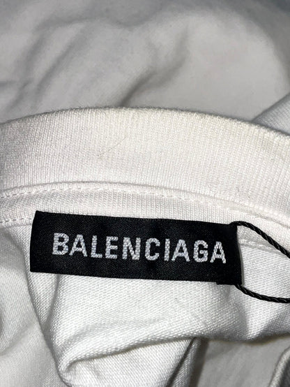 Balenciaga Trademark Logo White Tee