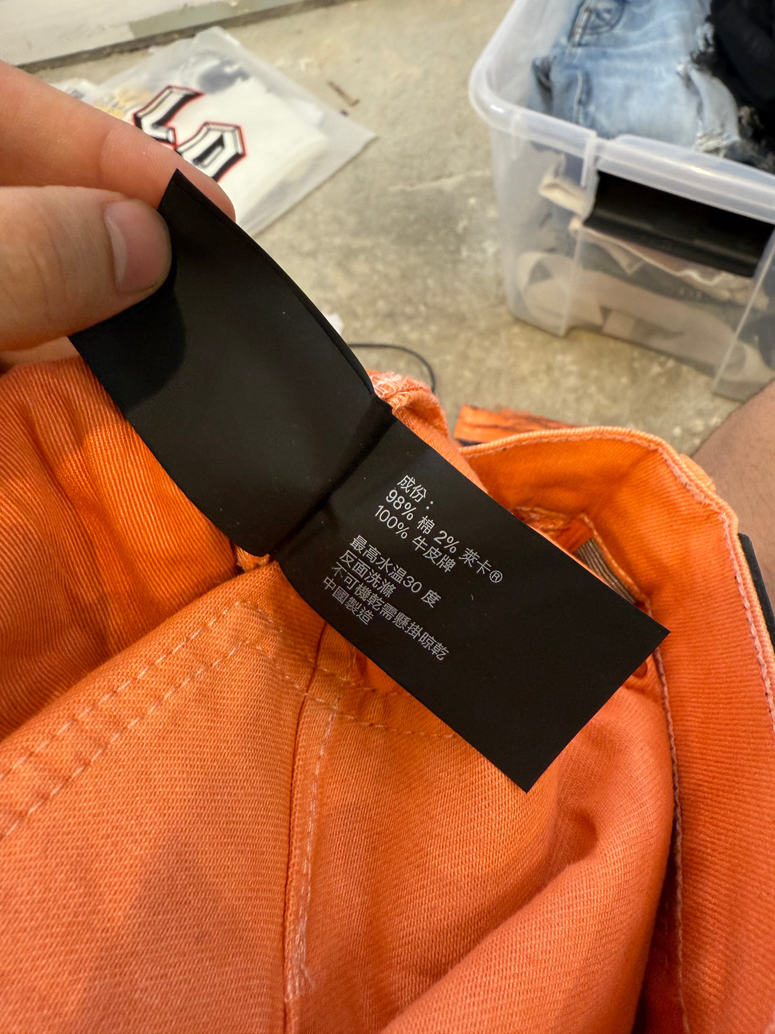 Purple Jeans Bright Orange Wax Used 36