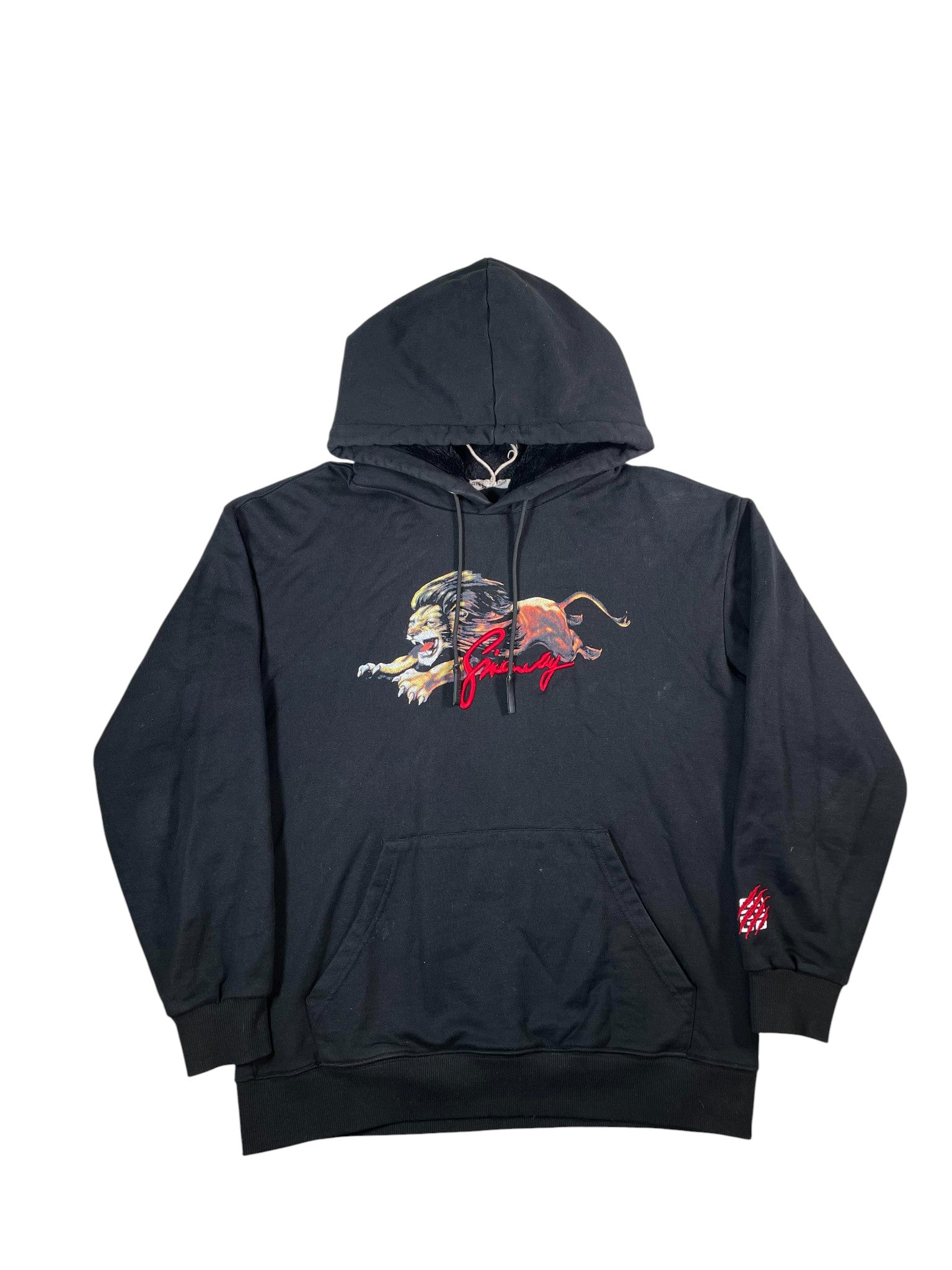 Givenchy Lion Embroidered Black & Red Hoodie