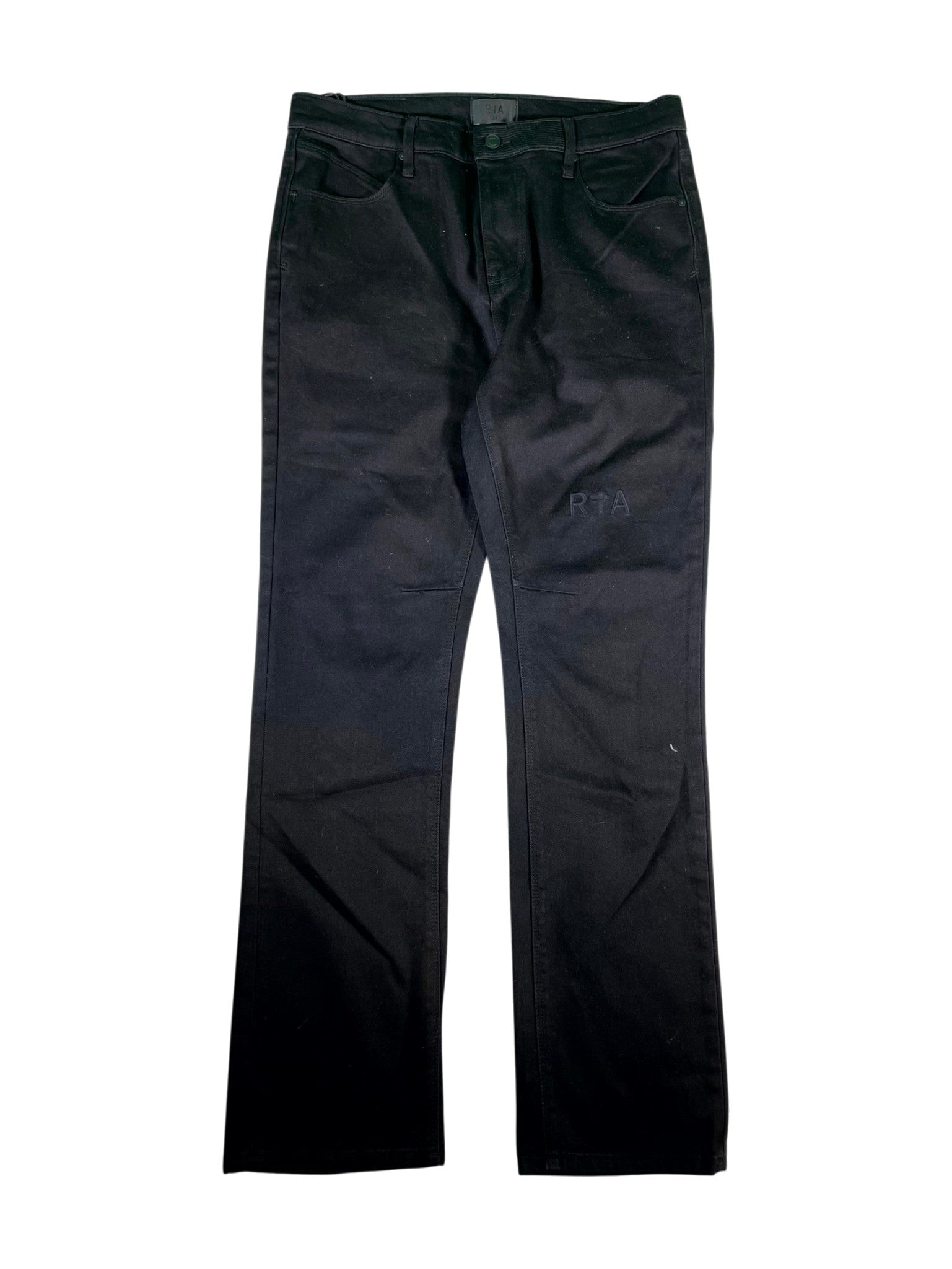 RTA Embroidered Logo Black Jeans