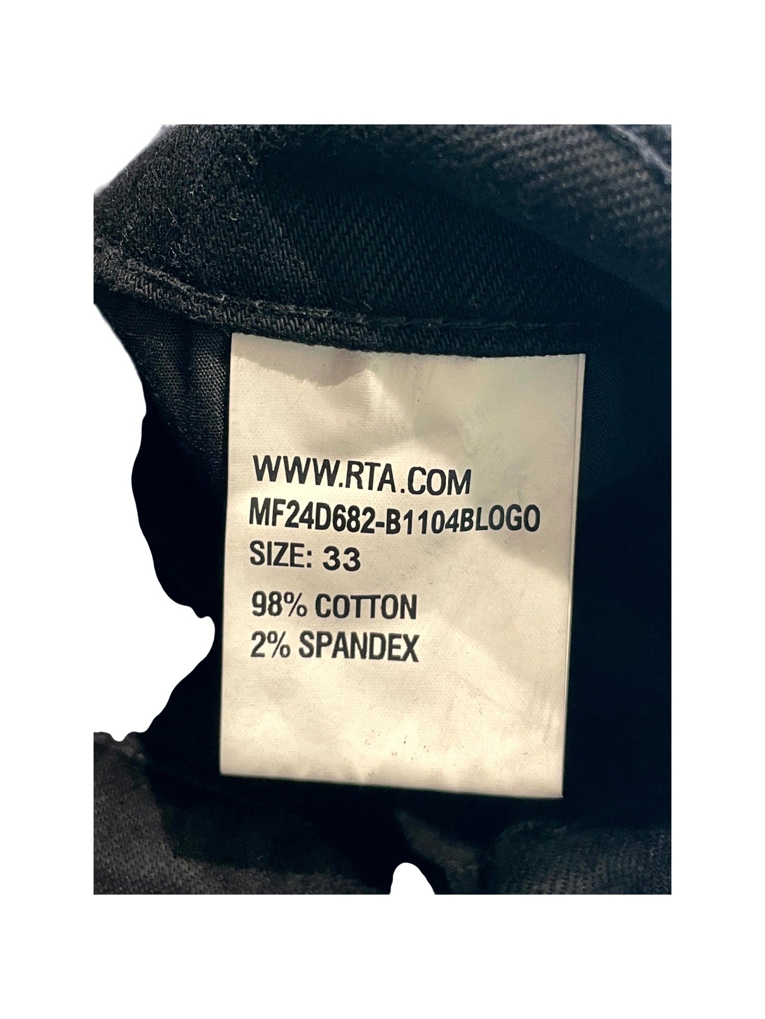 RTA Embroidered Logo Black Jeans