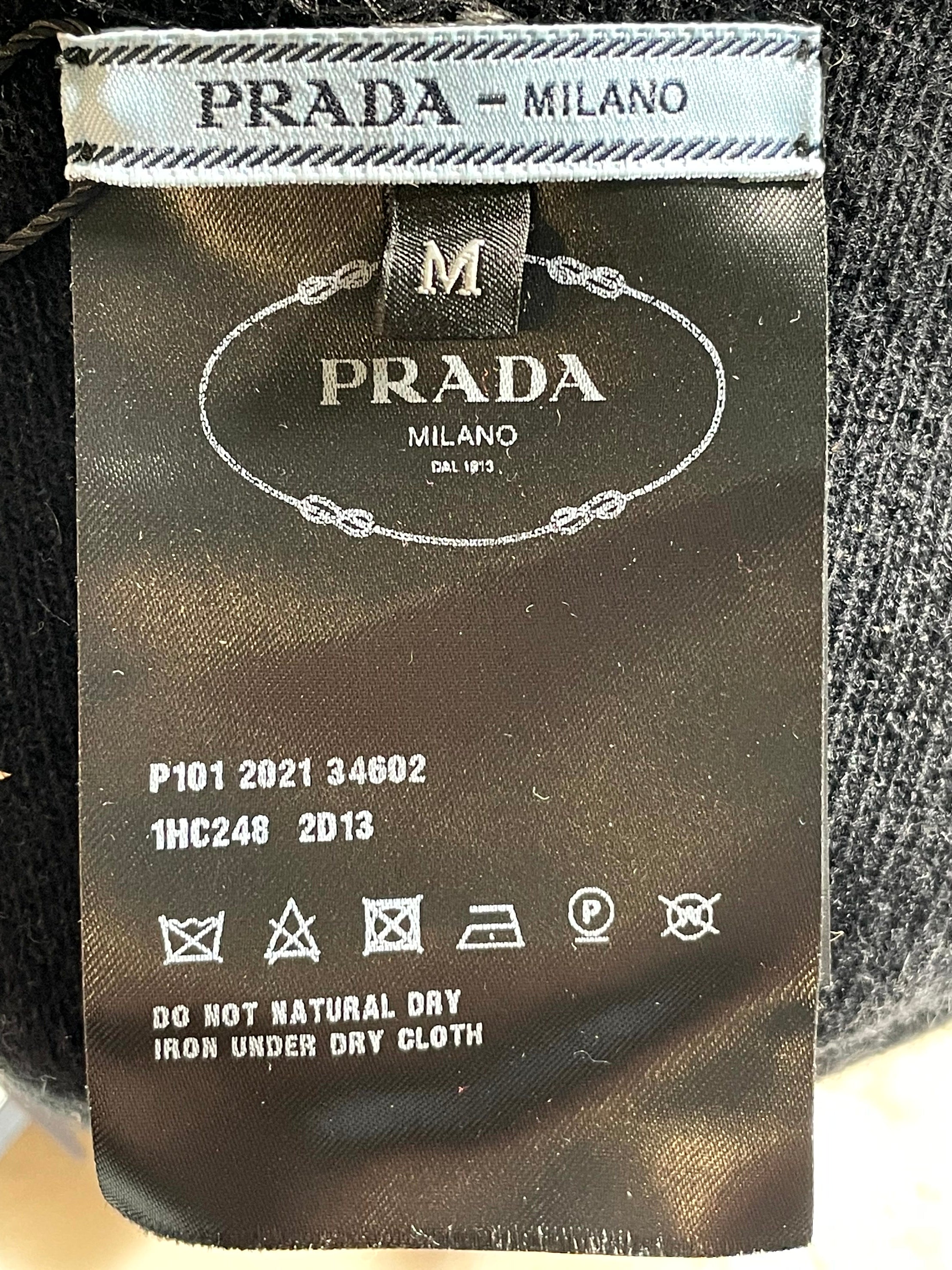 Prada Knitted Bucket Black, Red & Blue Cap