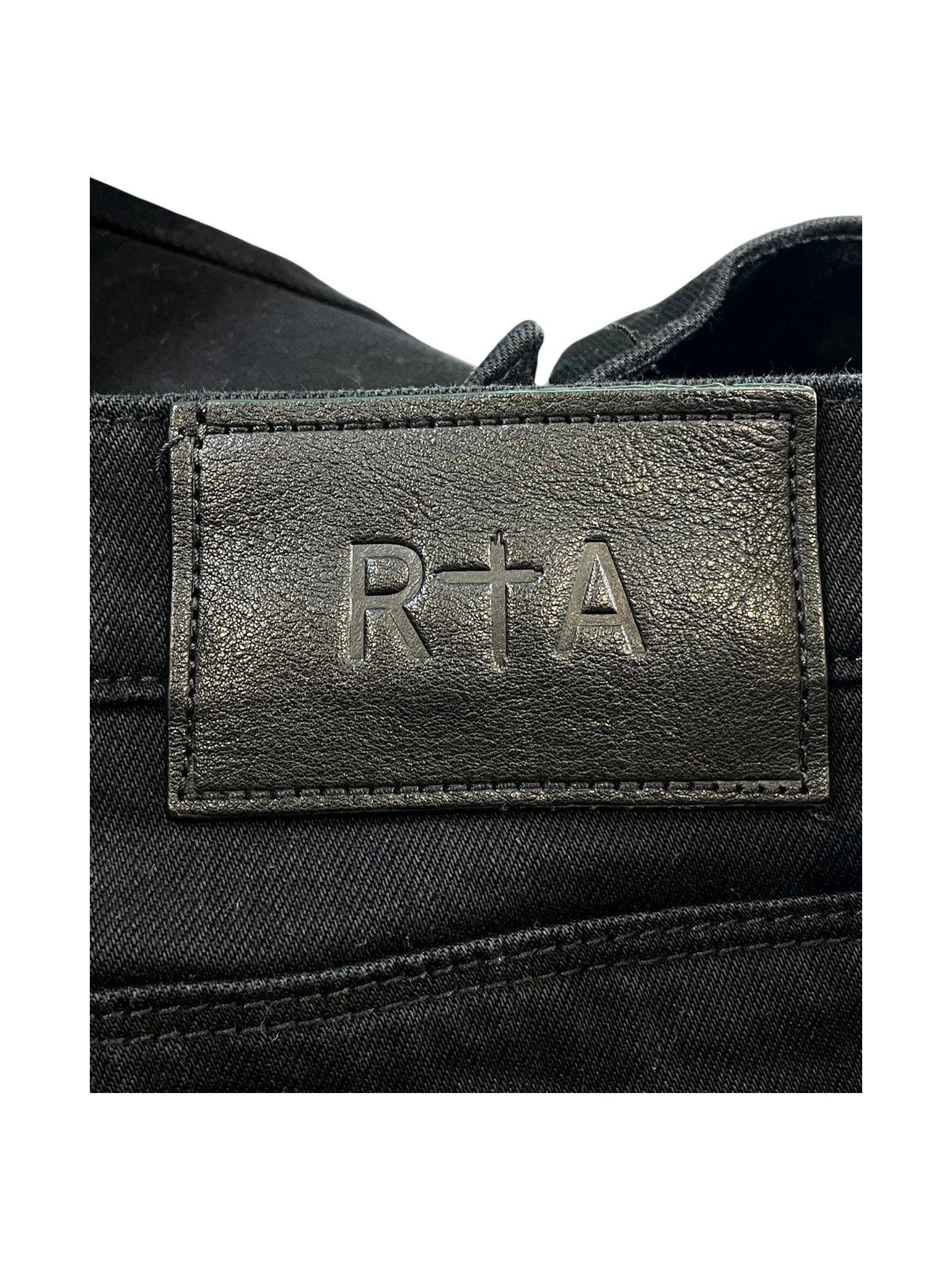 RTA Embroidered Logo Black Jeans