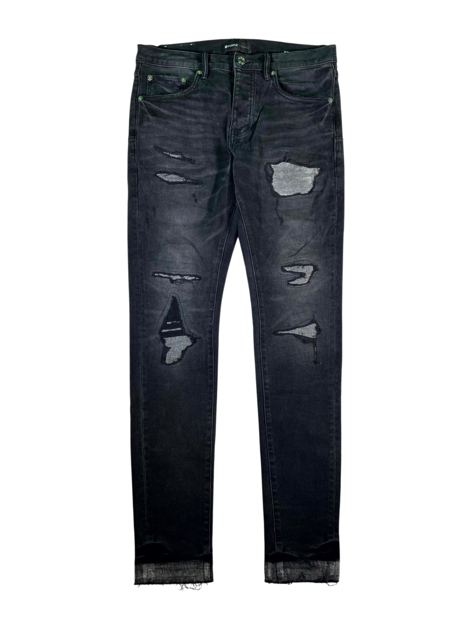 Purple Brand Patchwork Black & Silver Jeans