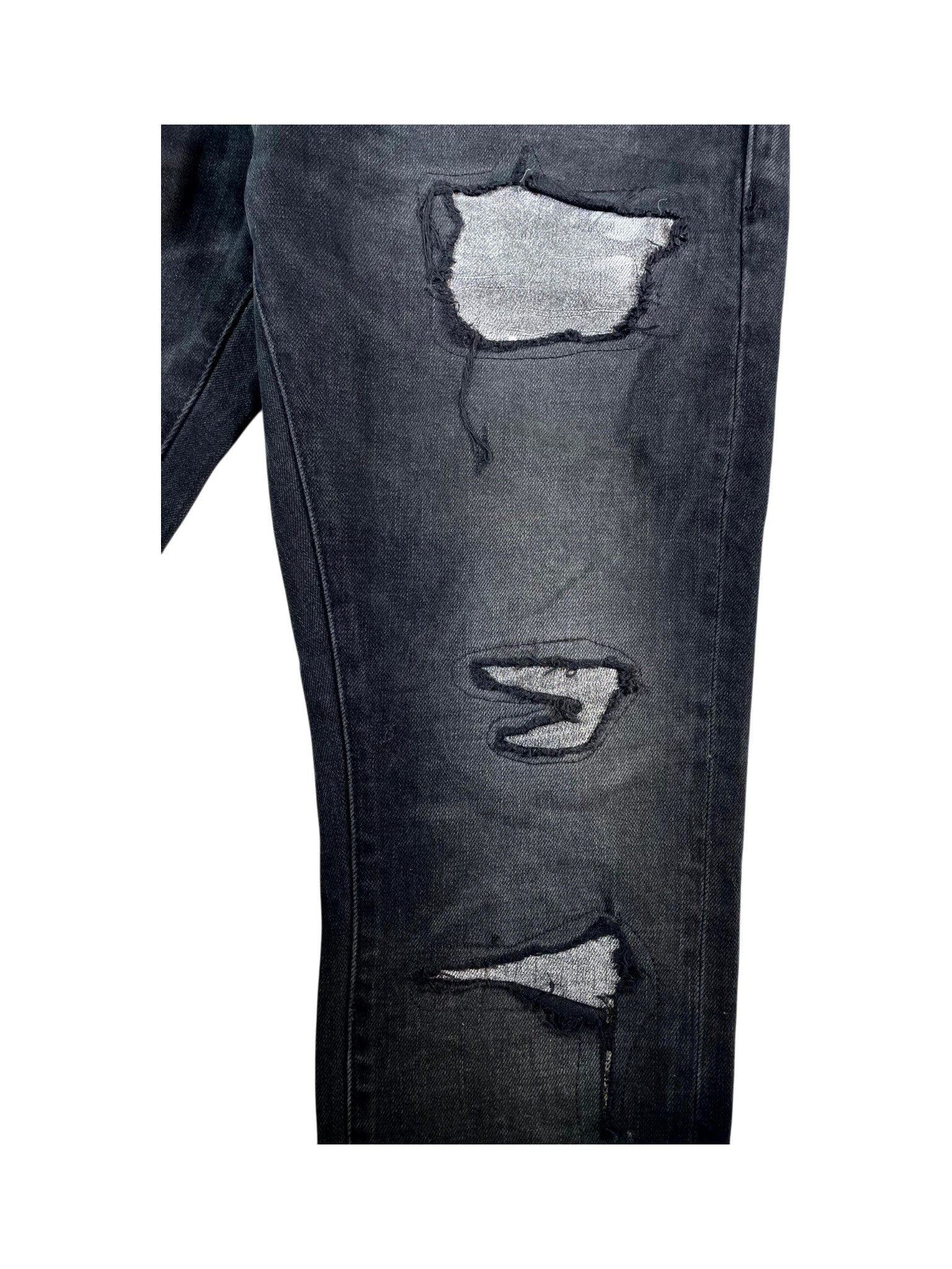 Purple Brand Patchwork Black & Silver Jeans