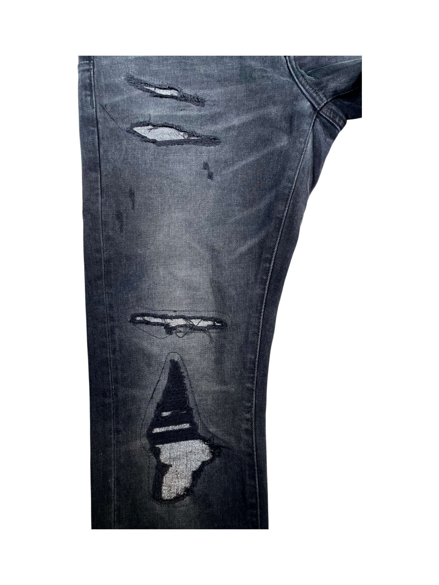 Purple Brand Patchwork Black & Silver Jeans