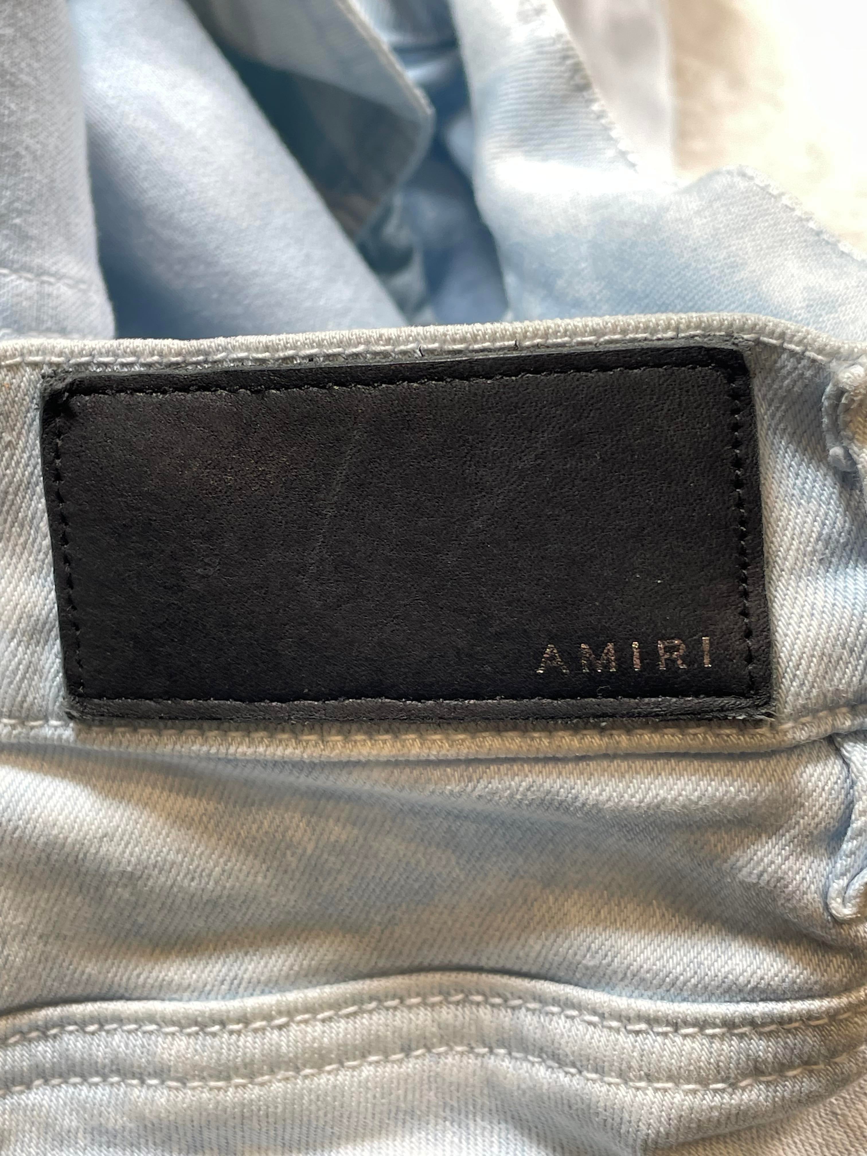 Amiri Blue Patch Bleach Wash Jeans
