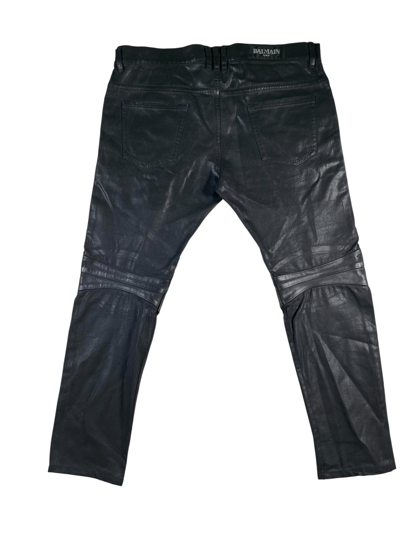 Balmain Black Wax Jeans