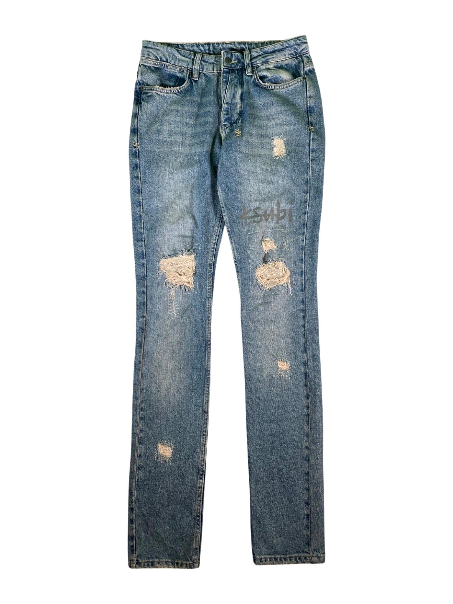 Ksubi Knee Logo Light Wash Jeans