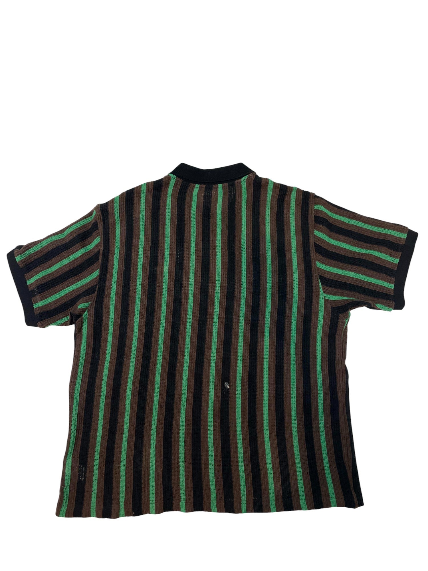 Supreme Brown Green & Black Collar Zip Up Polo Shirt