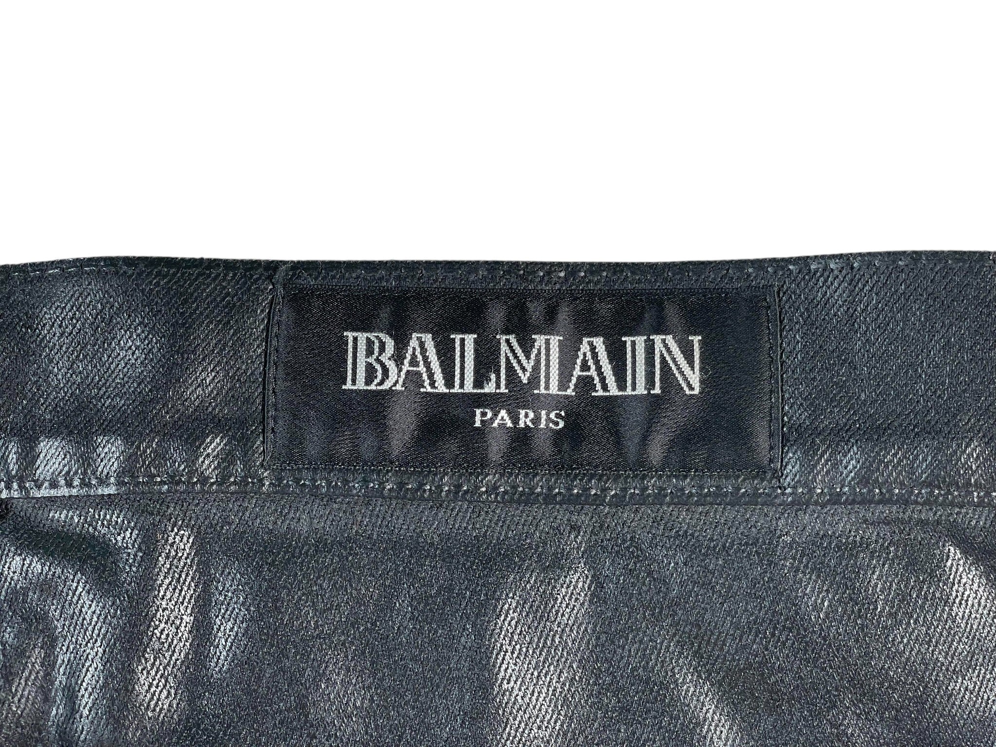 Balmain Black Wax Jeans