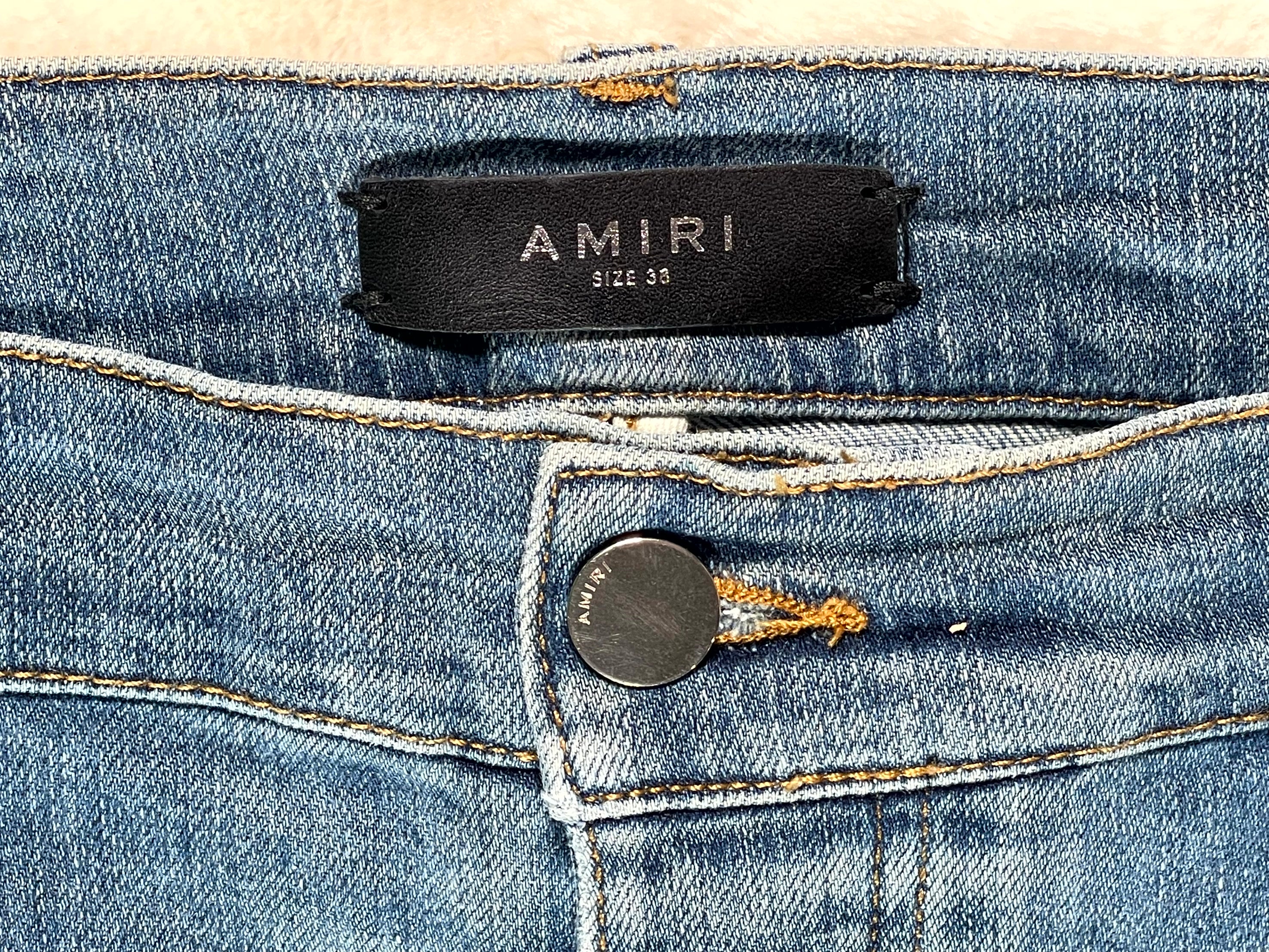 Amiri Acid Patch MX1 Light Wash Jeans