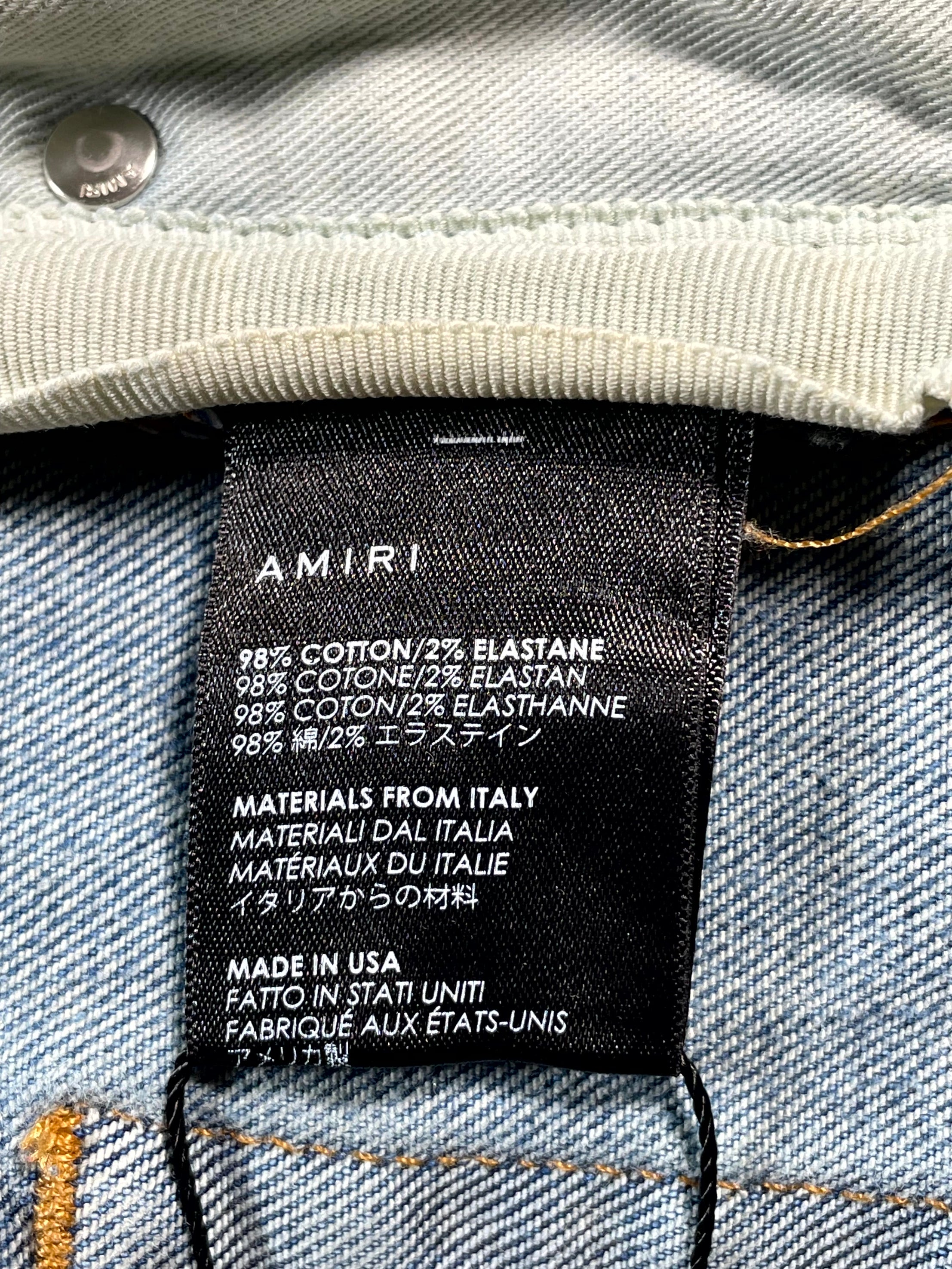 Amiri Acid Patch MX1 Light Wash Jeans