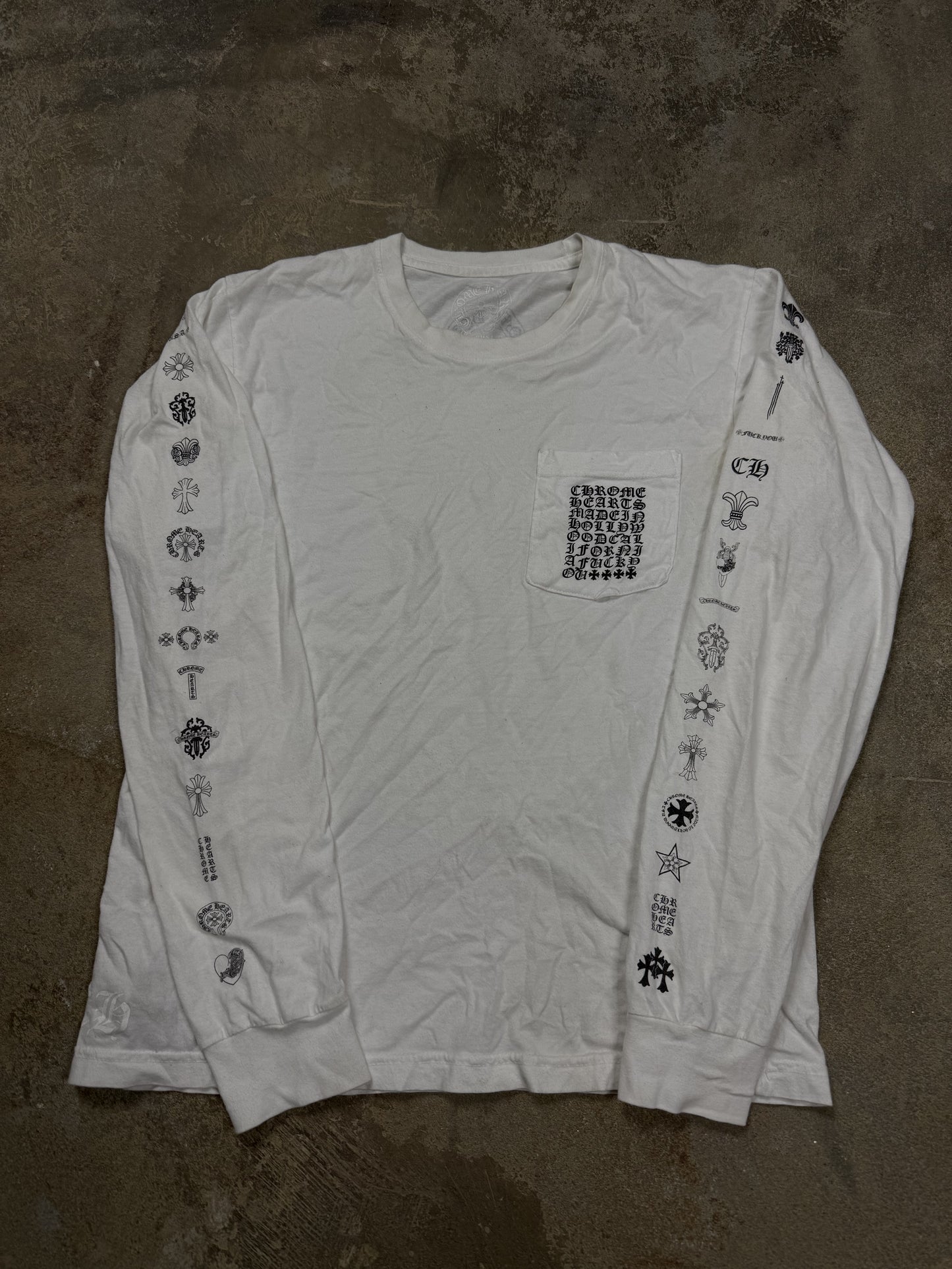 Chrome Hearts Eye Chart LS White Used Medium