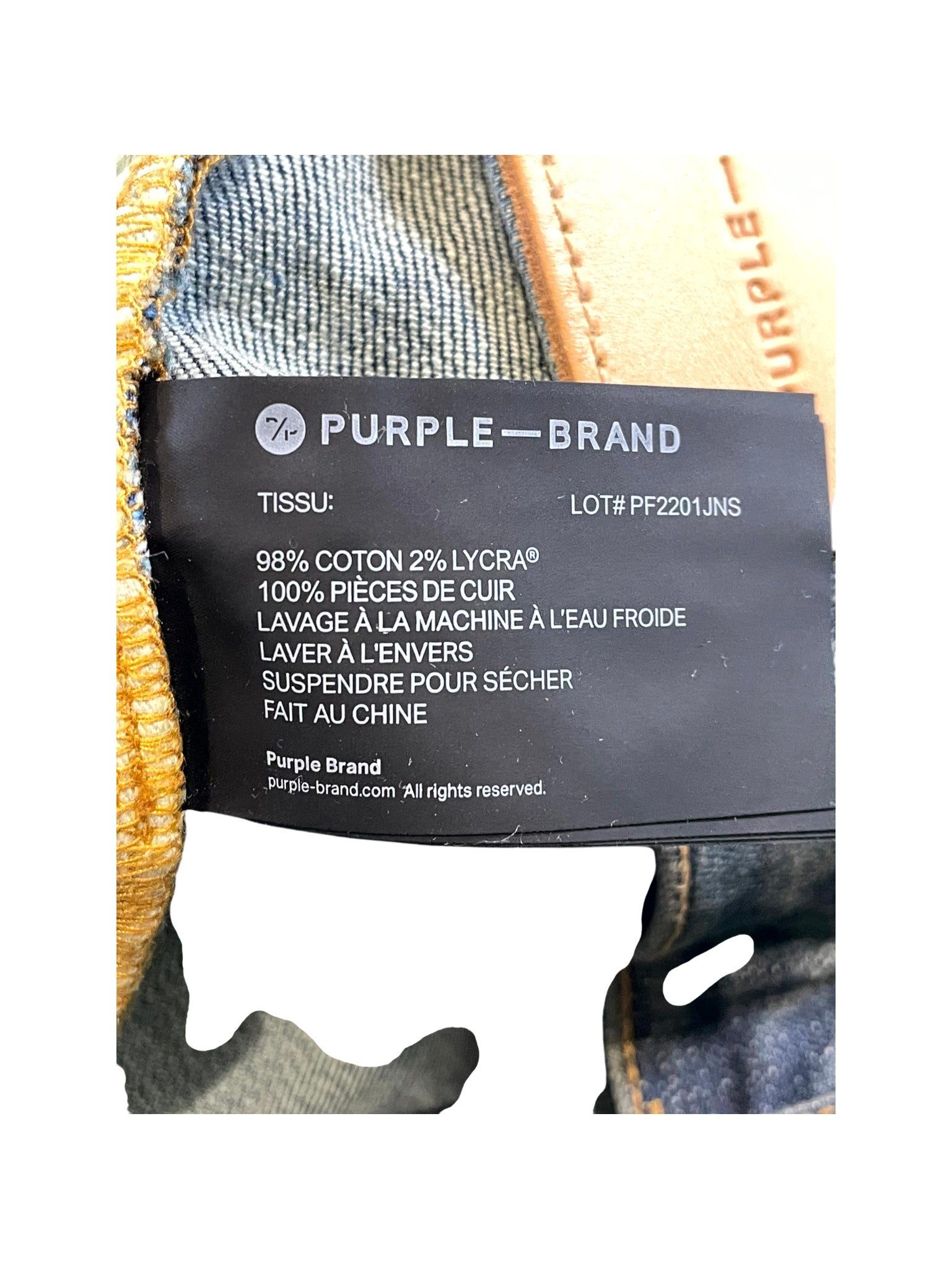 Purple Brand Waxed Navy & Gold Jeans