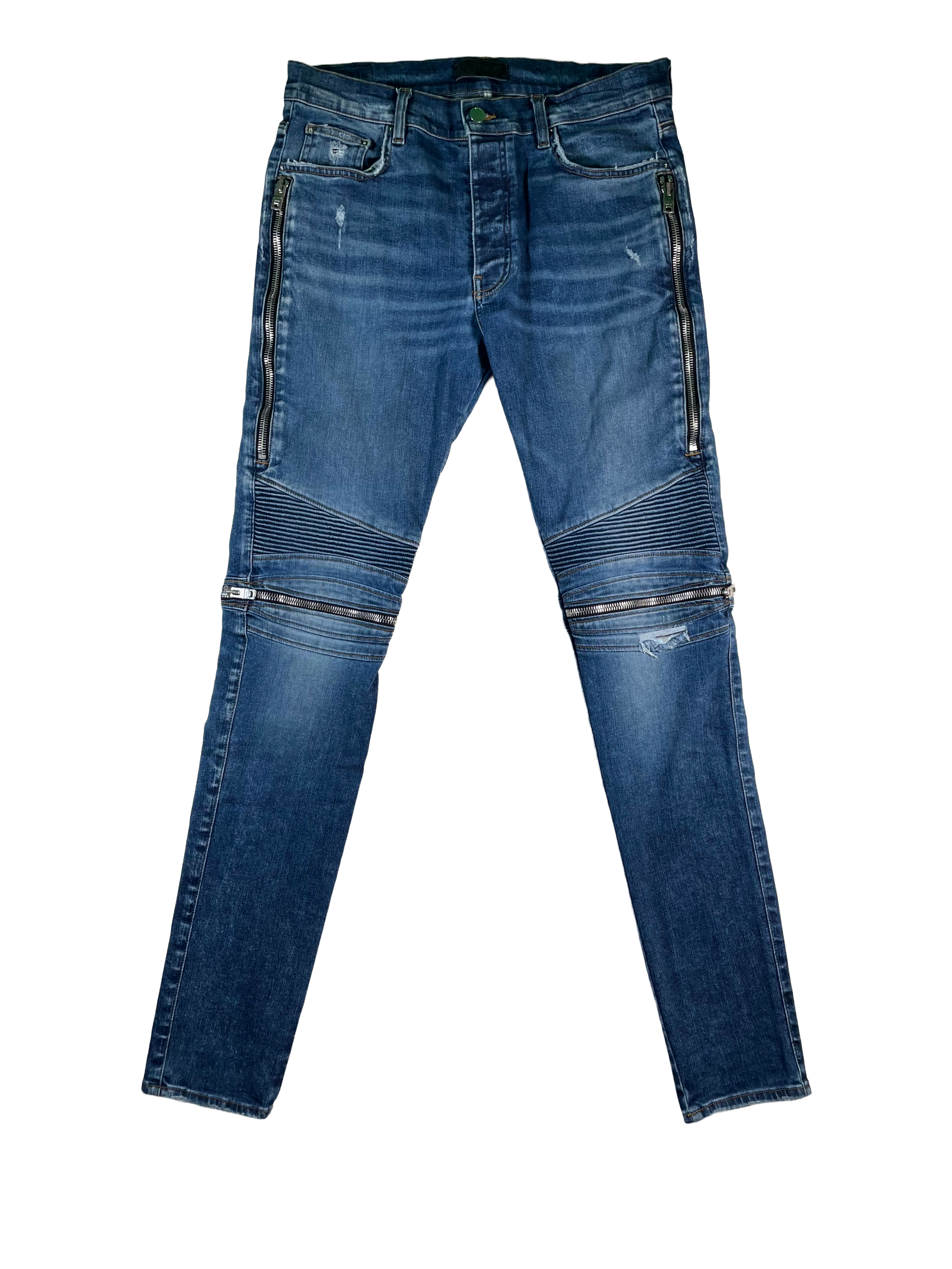 Amiri MX2 Denim Patch Blue Jeans