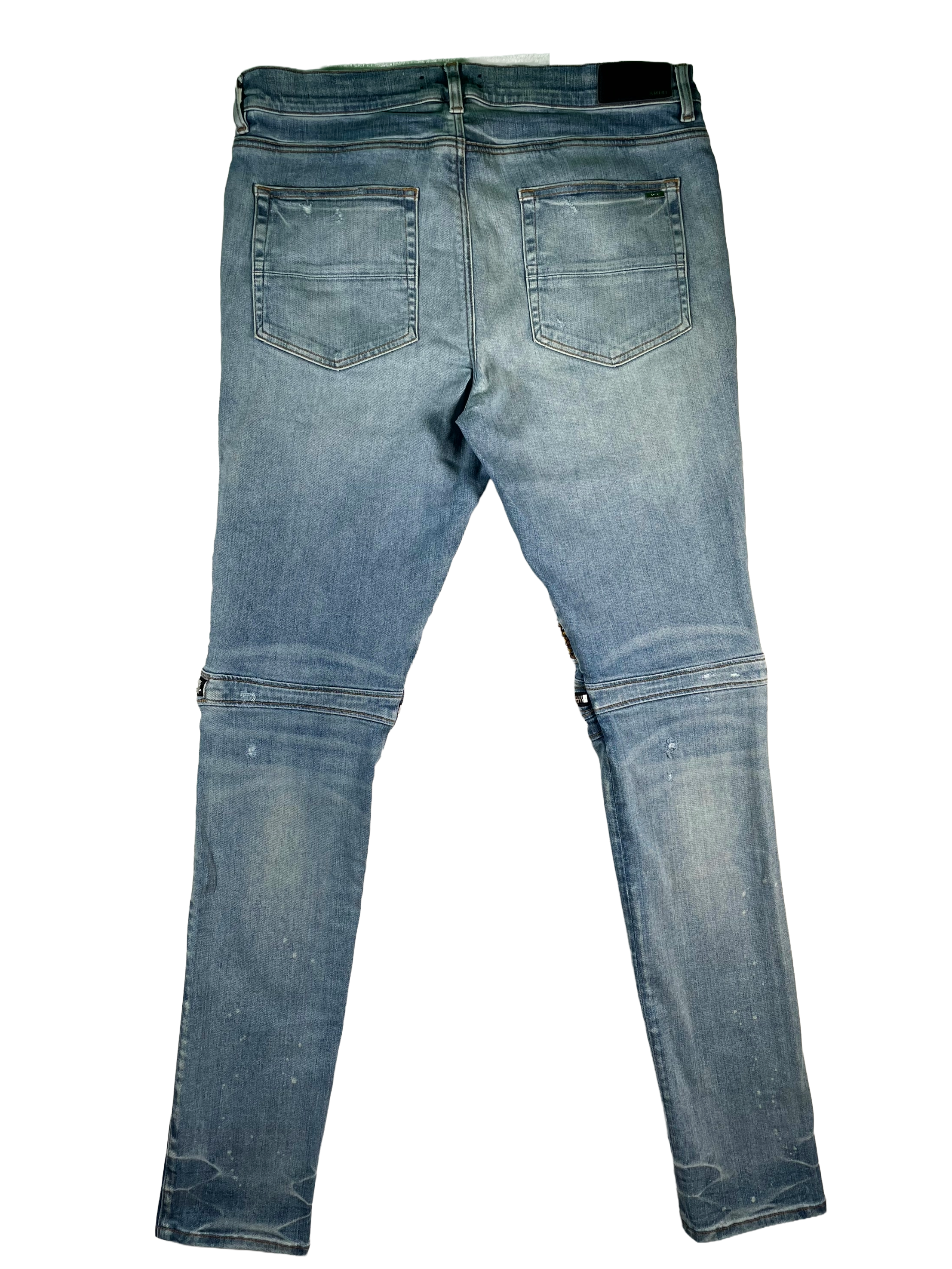 Amiri Mx2 Plaid Patch Light Wash, Yellow & Brown Jeans