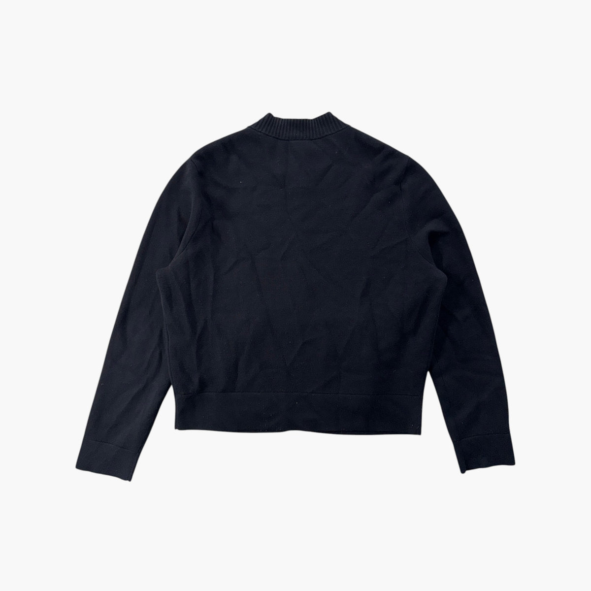 Chanel Uniform Zip Up Black Cardigan
