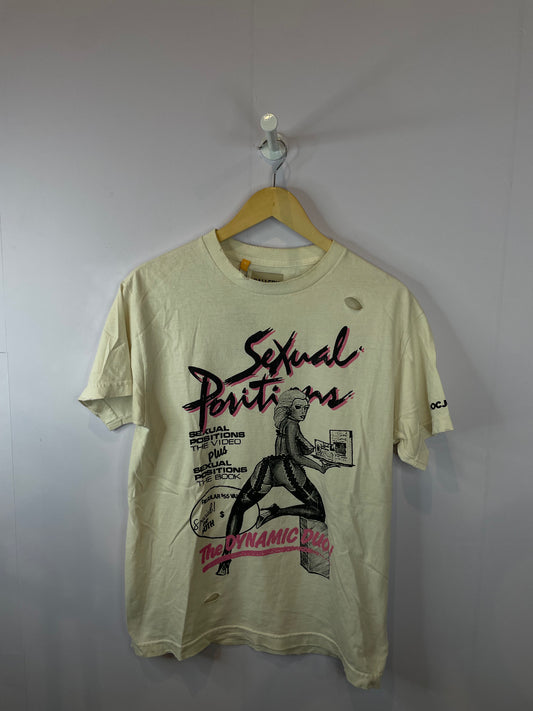 Gallery Dept Sexual Positions Distressed Tee Cream Pink Used Small