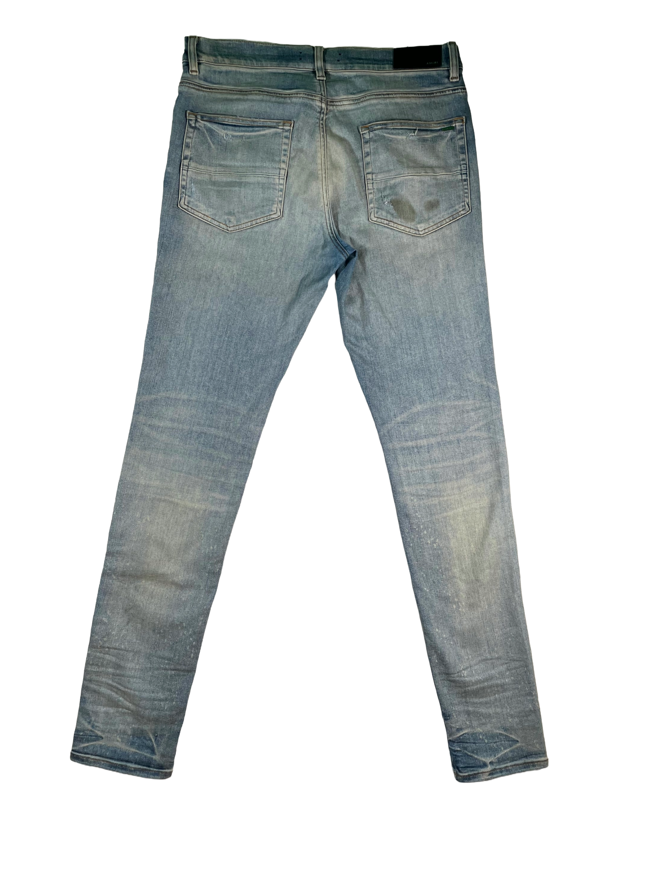 Amiri Desert Camo Patchwork Light Wash Jeans