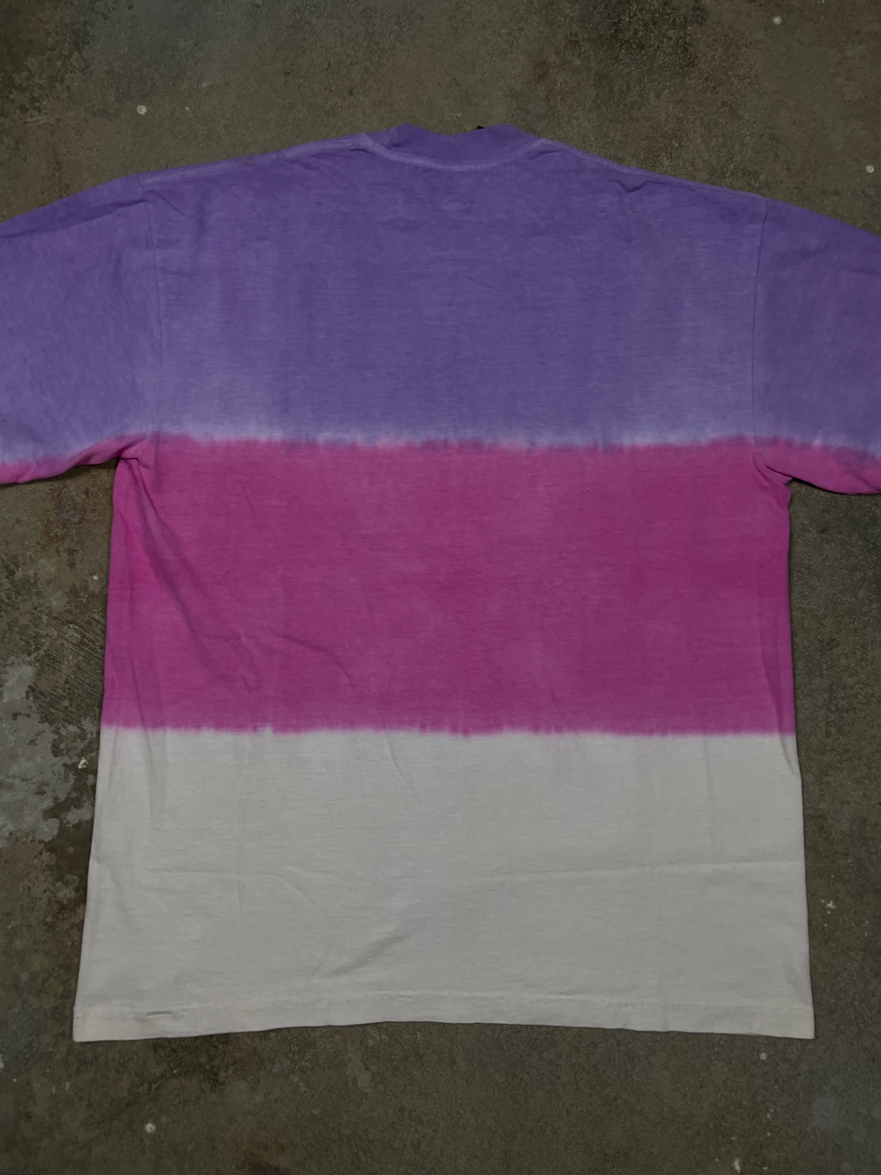 Warren Lotas Tee Purple Pink Cream Used Large