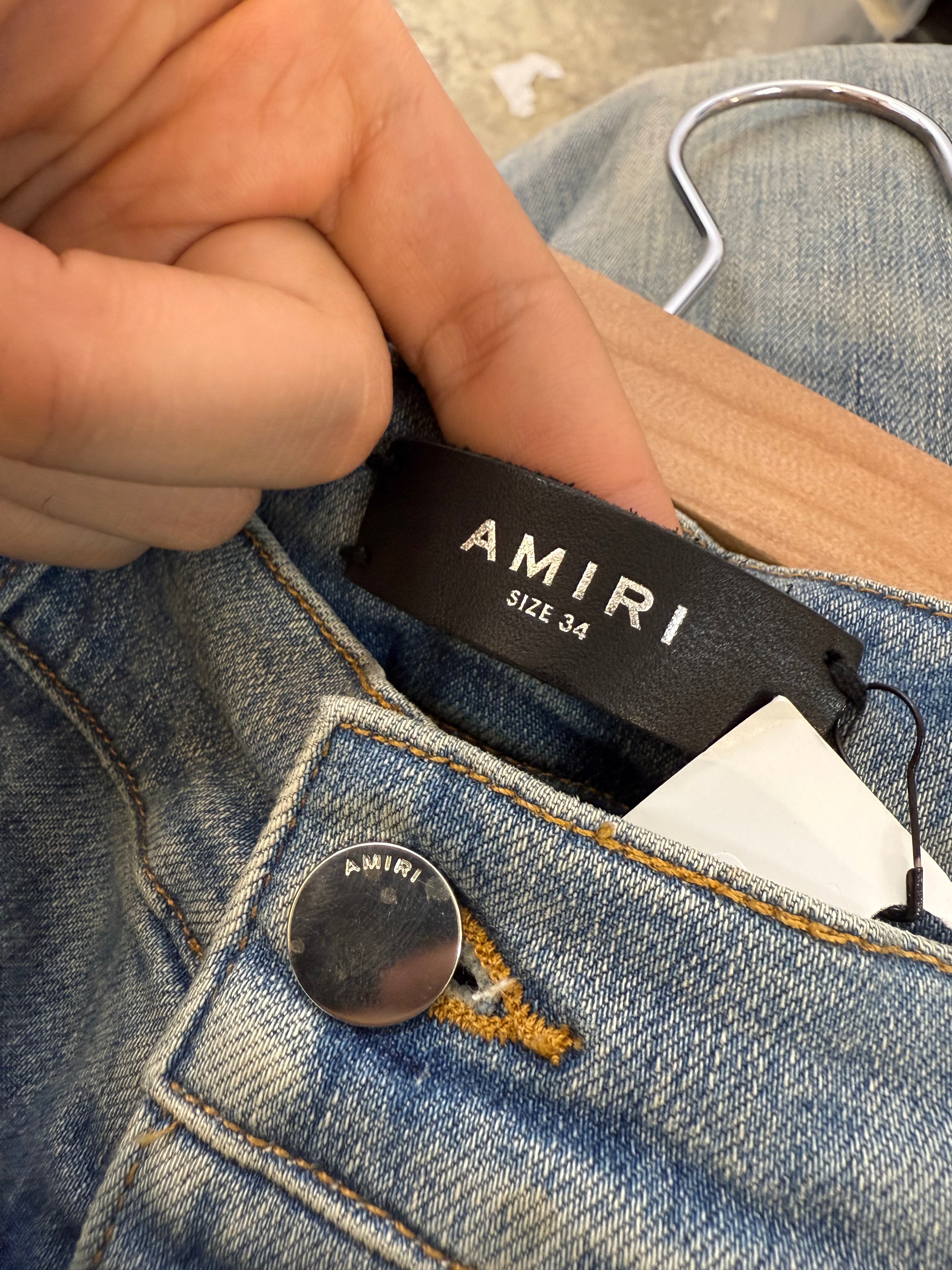 Amiri Jeans Light Wash Plain Thrasher Used 34