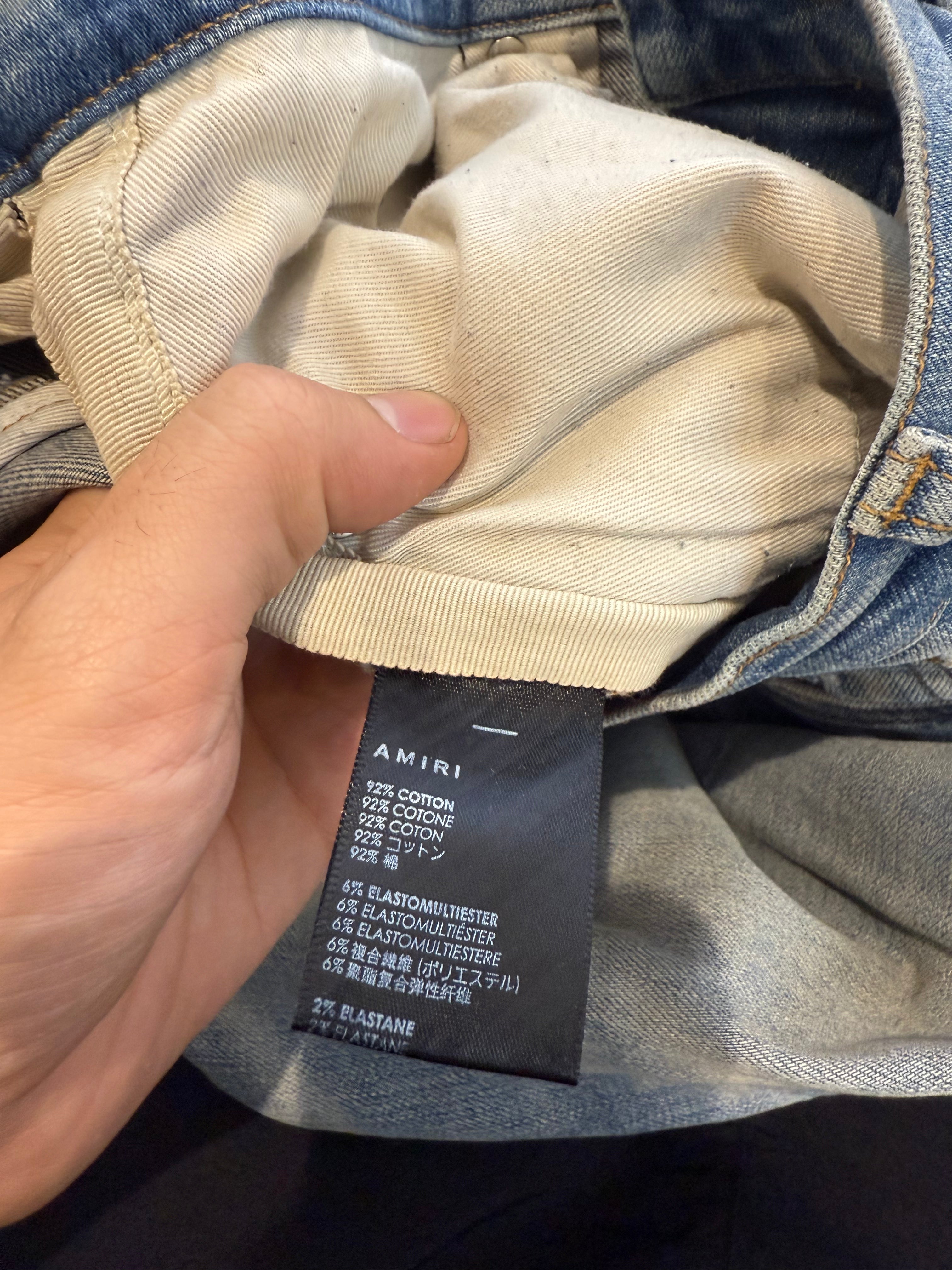 Amiri Jeans Light Wash Plain Thrasher Used 34