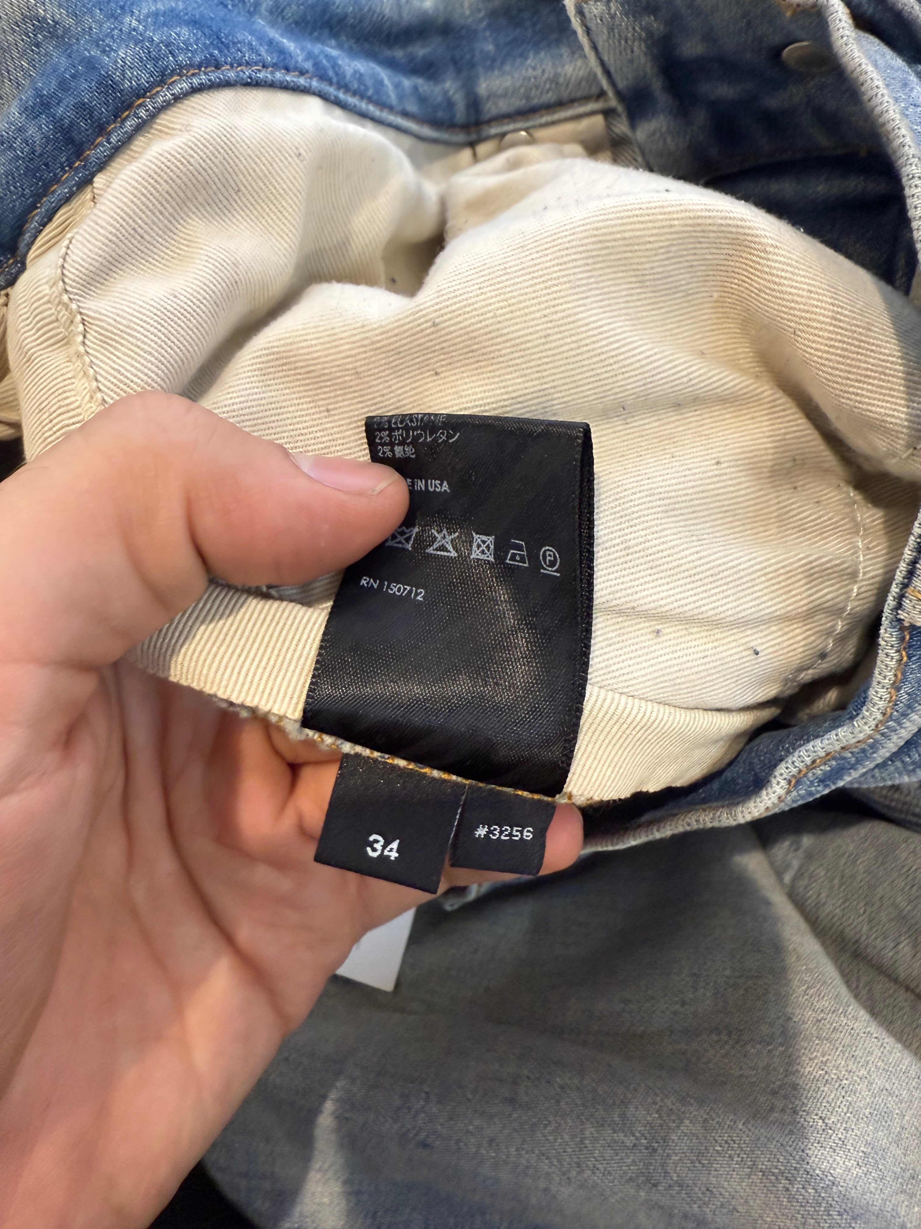 Amiri Jeans Light Wash Plain Thrasher Used 34