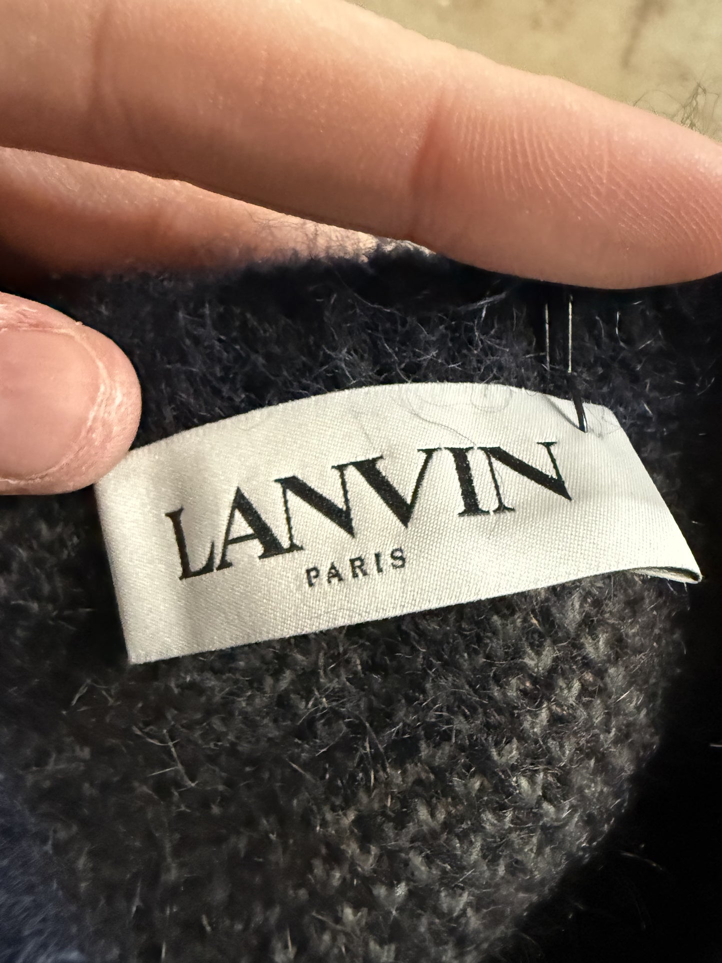 Lanvin Blue Camo Mohair Sweater Used Large