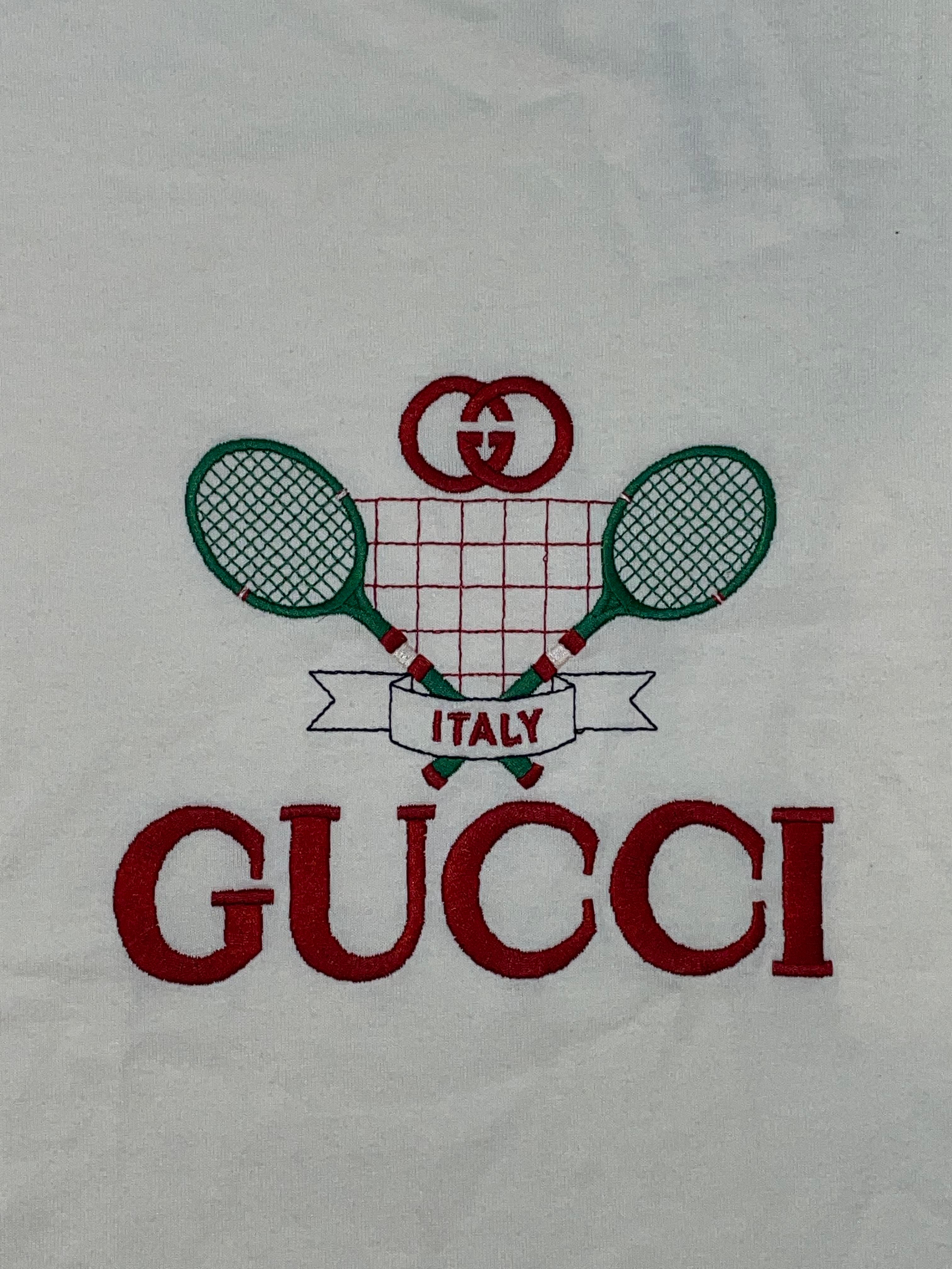 Gucci Tennis Logo Cream Tee