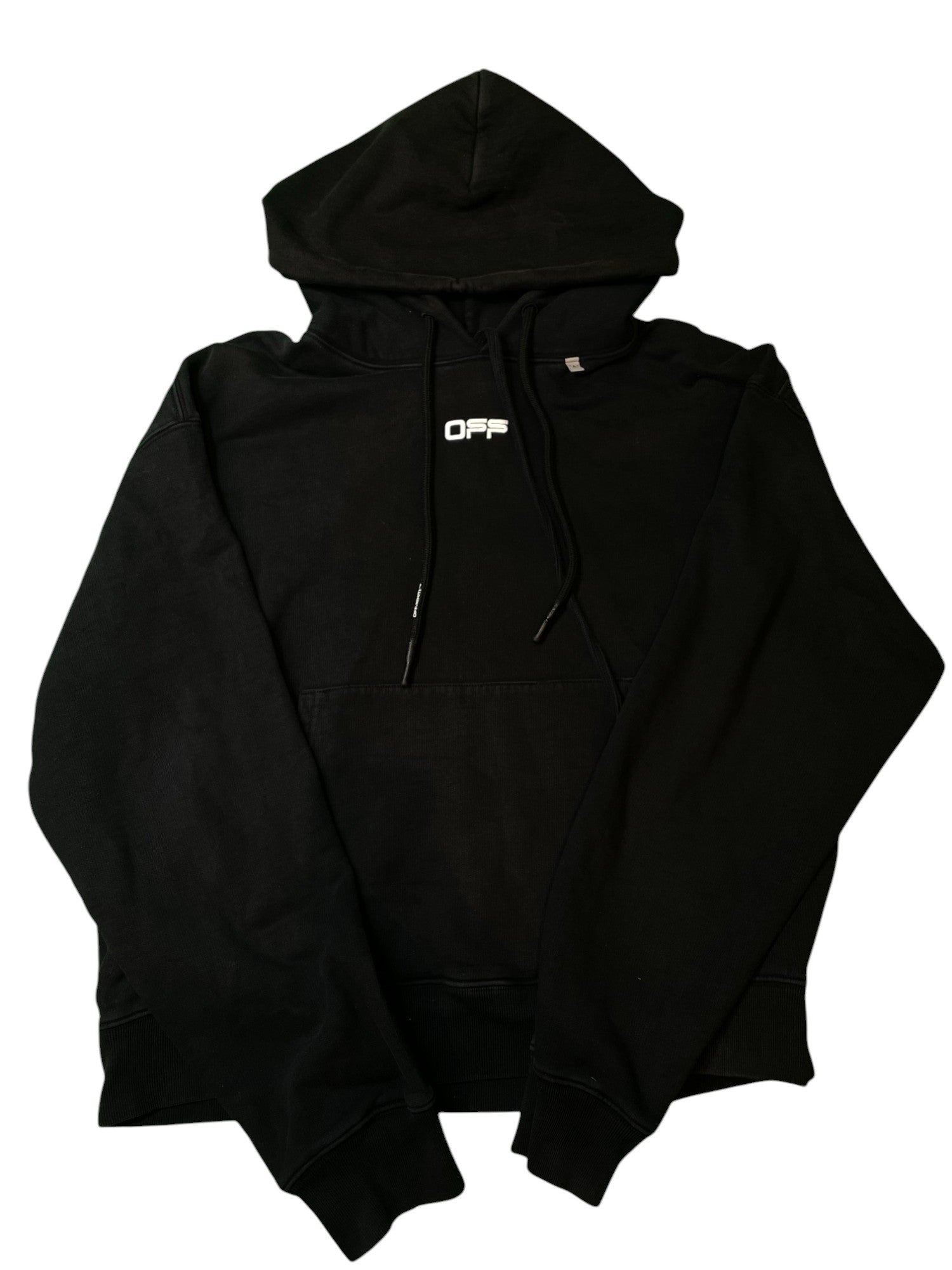 Off White Line Logo Black Hoodie