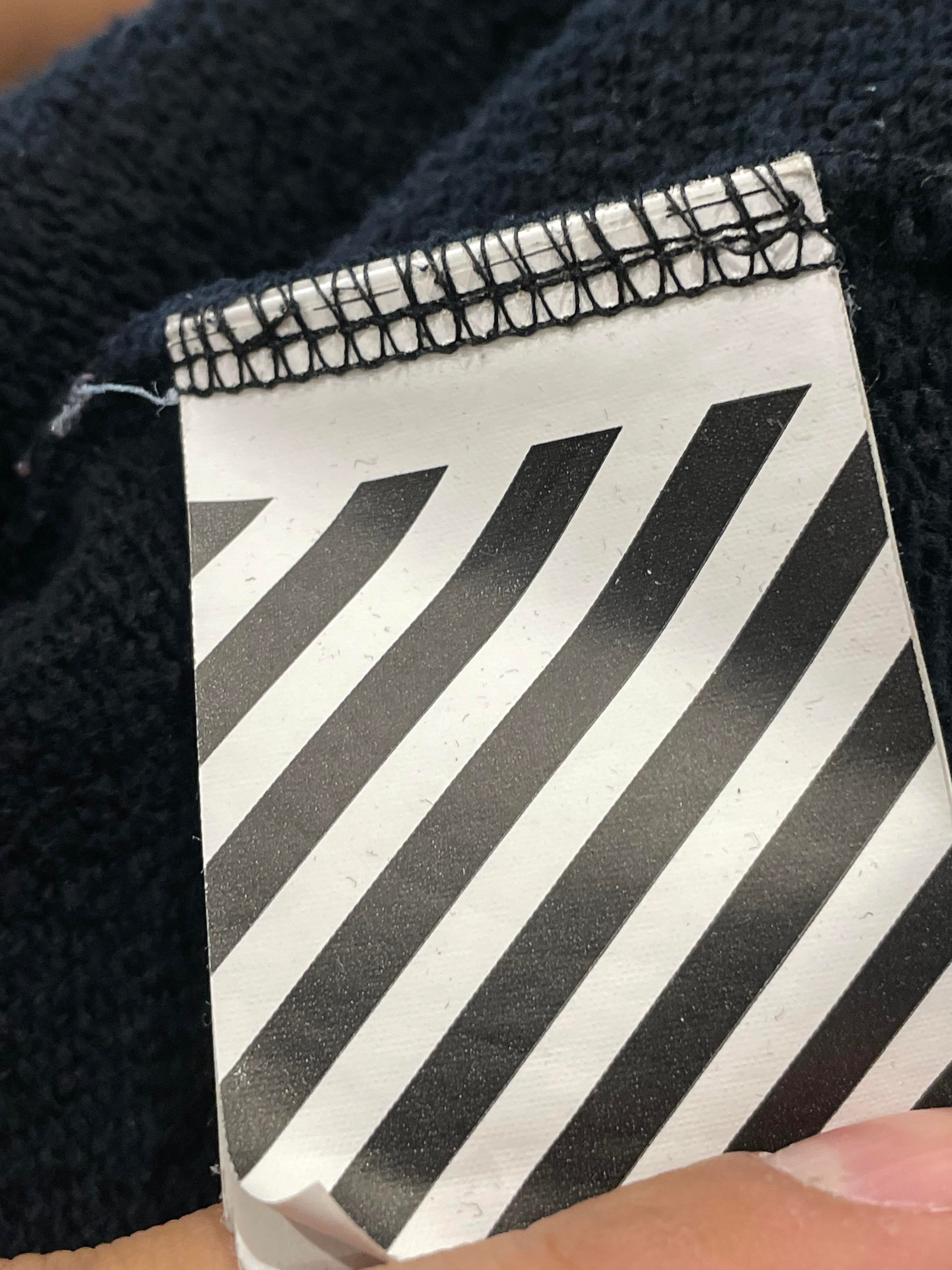 Off White Line Logo Black Hoodie