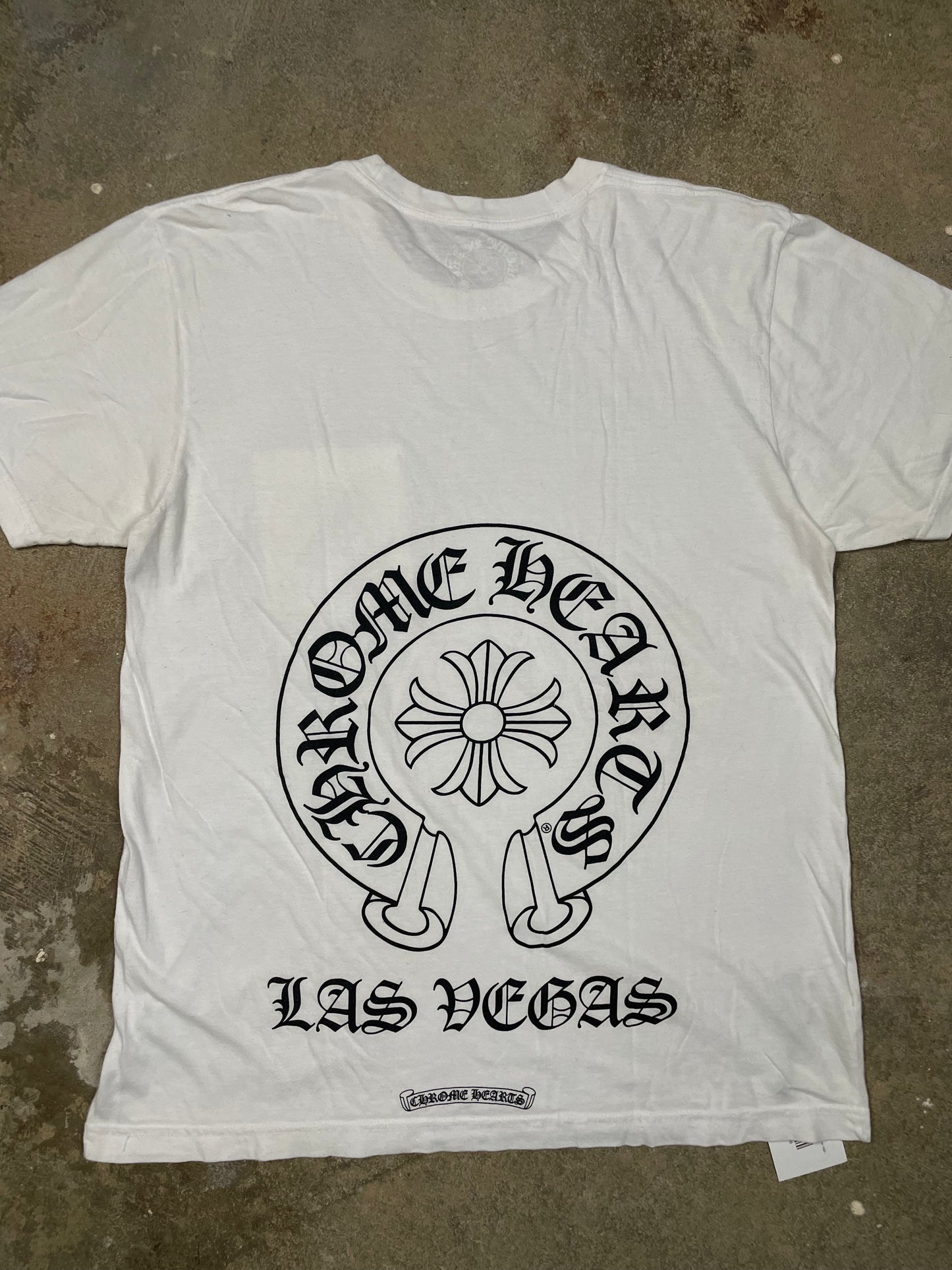 Chrome Hearts Tee White Horseshoe Las Vegas Large Used