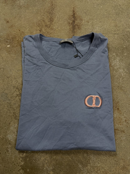 Dior CD Logo Tee Baby Blue Pink Used 3XL
