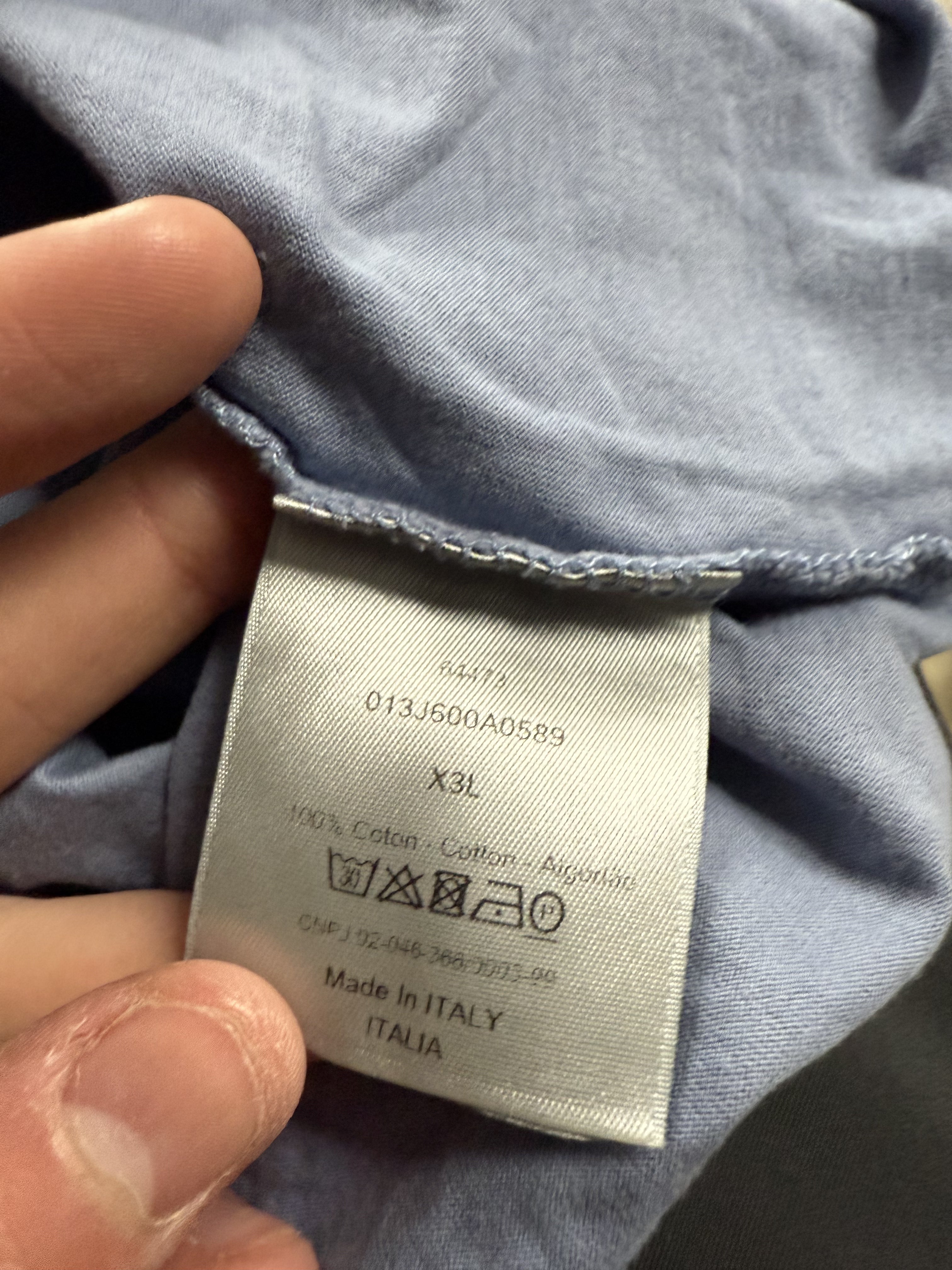 Dior CD Logo Tee Baby Blue Pink Used 3XL