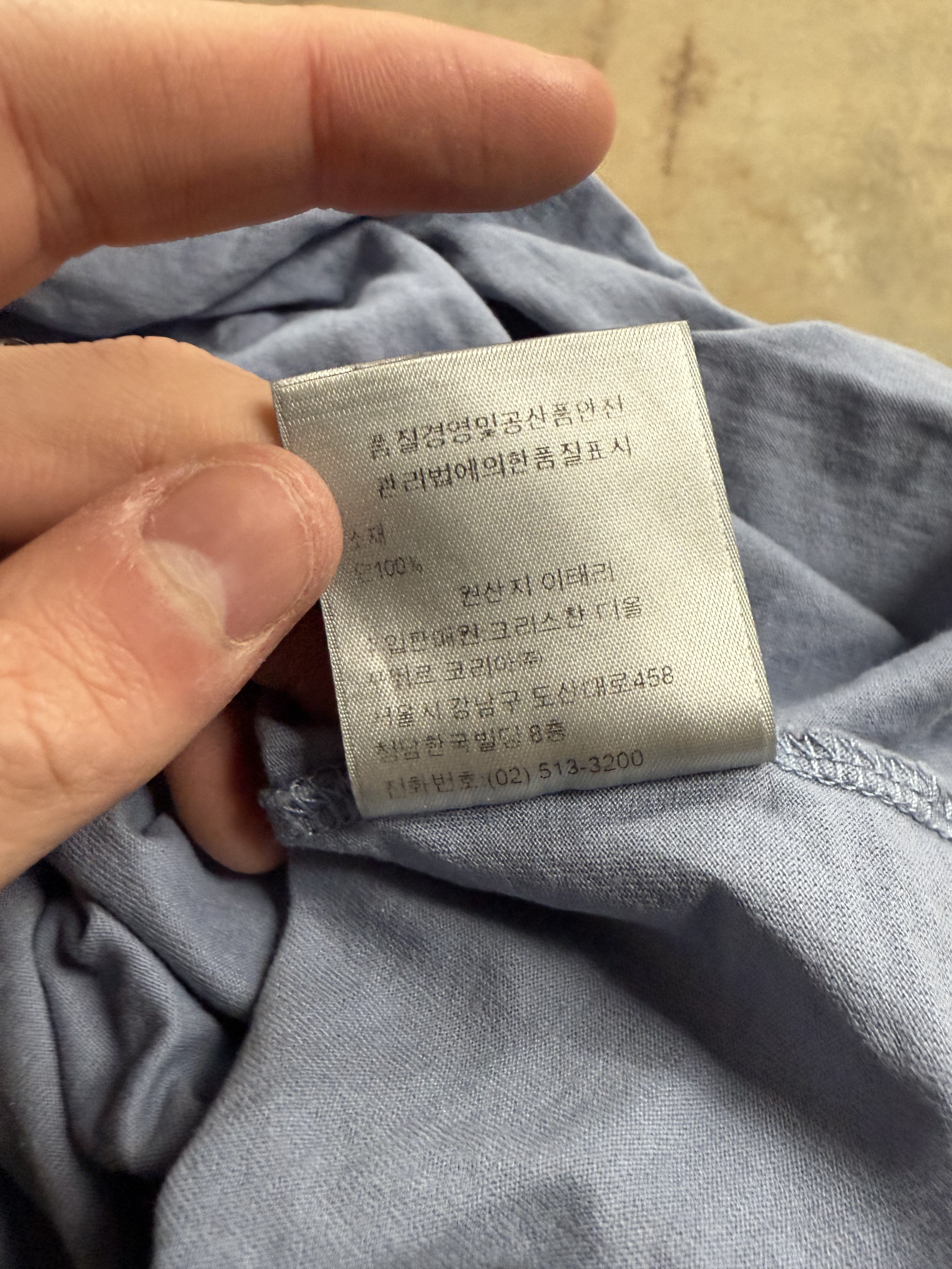 Dior CD Logo Tee Baby Blue Pink Used 3XL