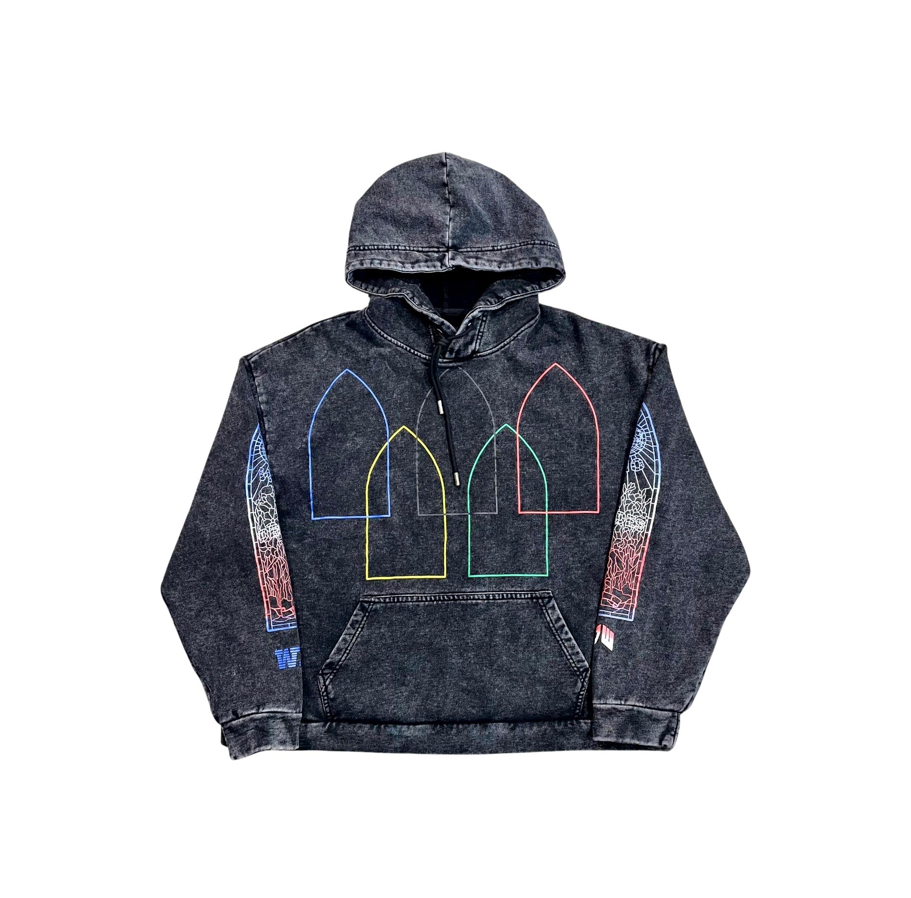 Who Decides War "Intertwined Windows" Black Wash Hoodie